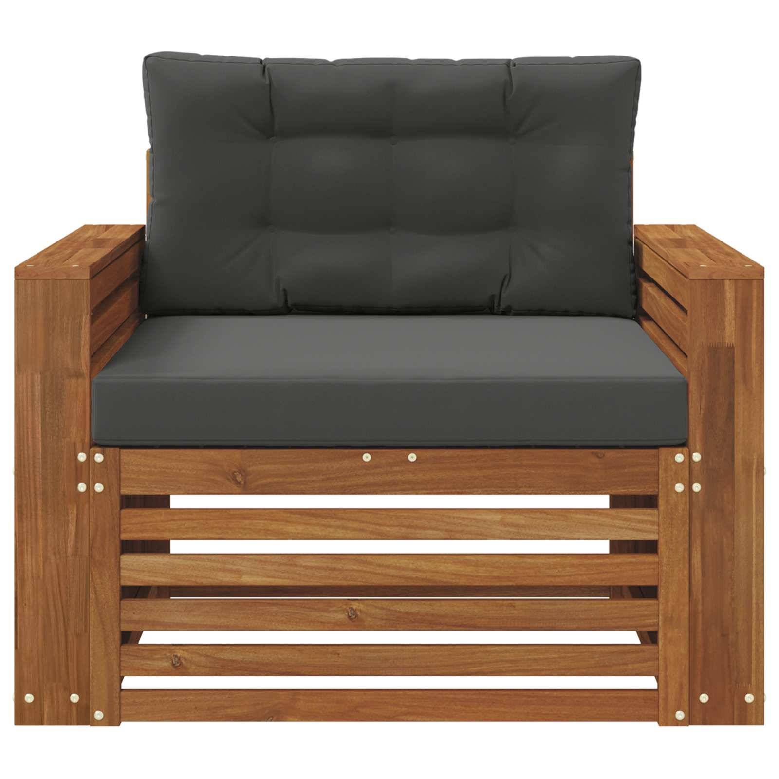 vidaXL Outdoor-Sofa Massives Akazienholz und Polyester
