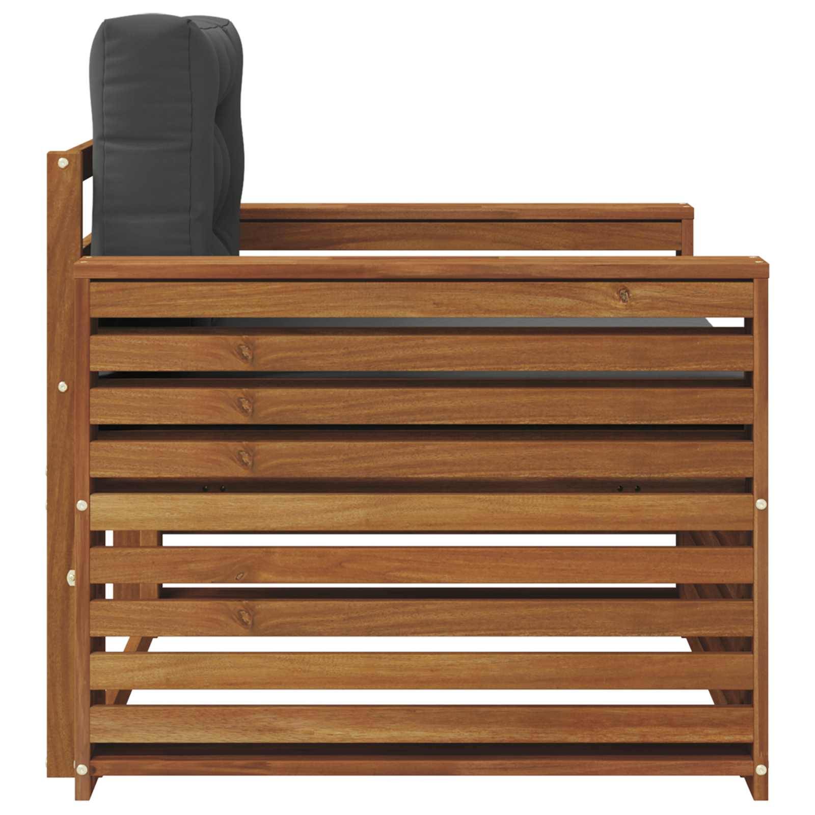 vidaXL Outdoor-Sofa Massives Akazienholz und Polyester