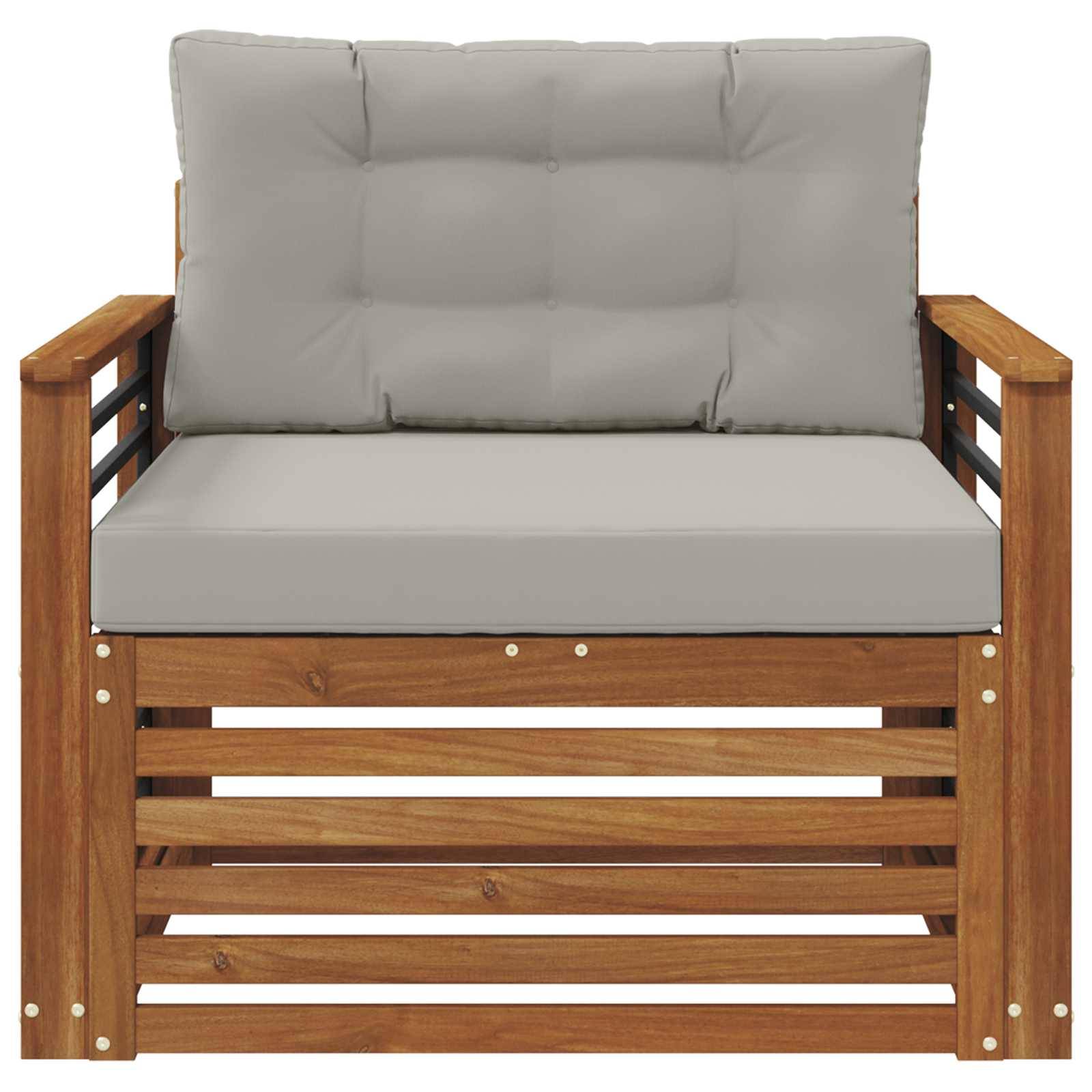 vidaXL Outdoor-Sofa Massives Akazienholz und Polyester