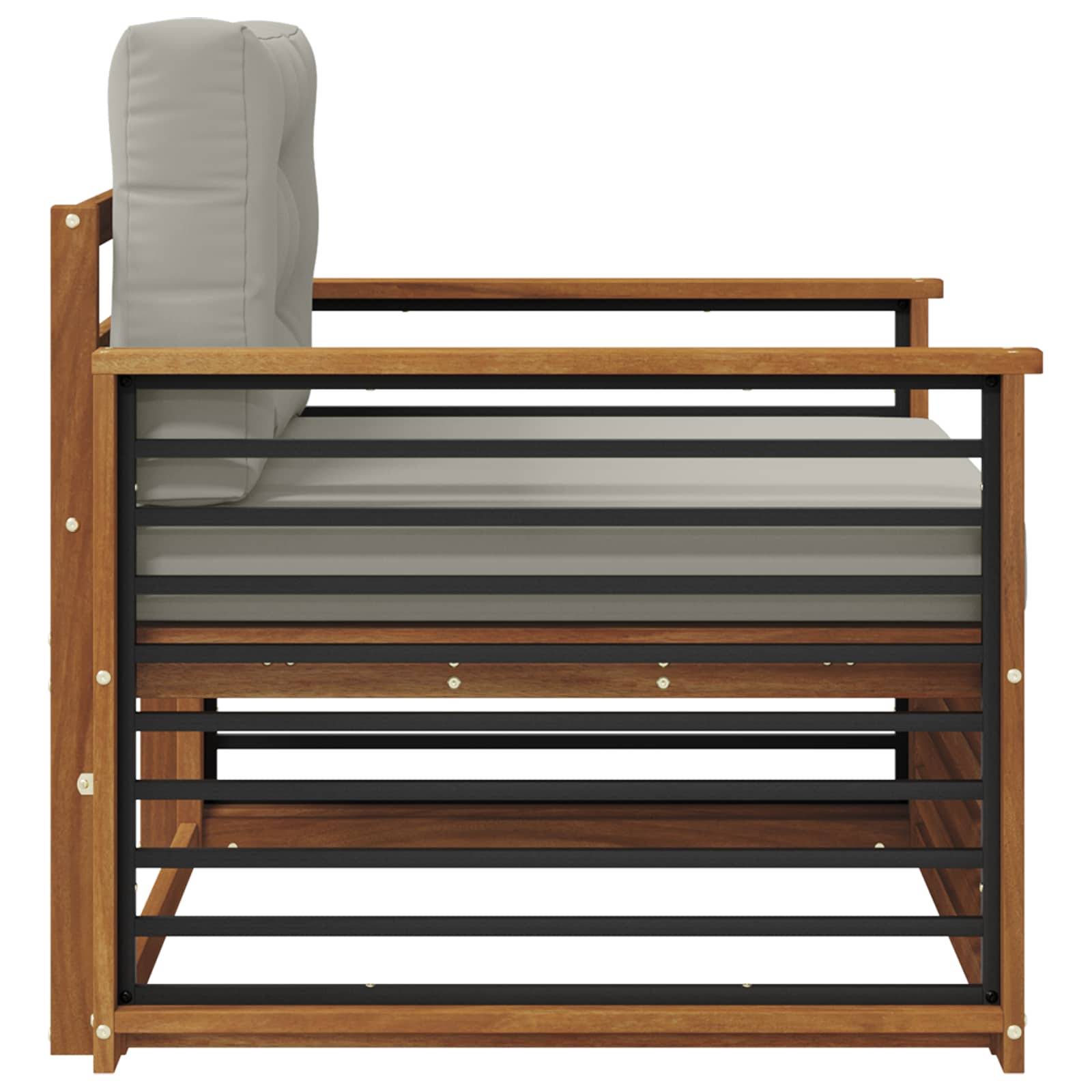 vidaXL Outdoor-Sofa Massives Akazienholz und Polyester