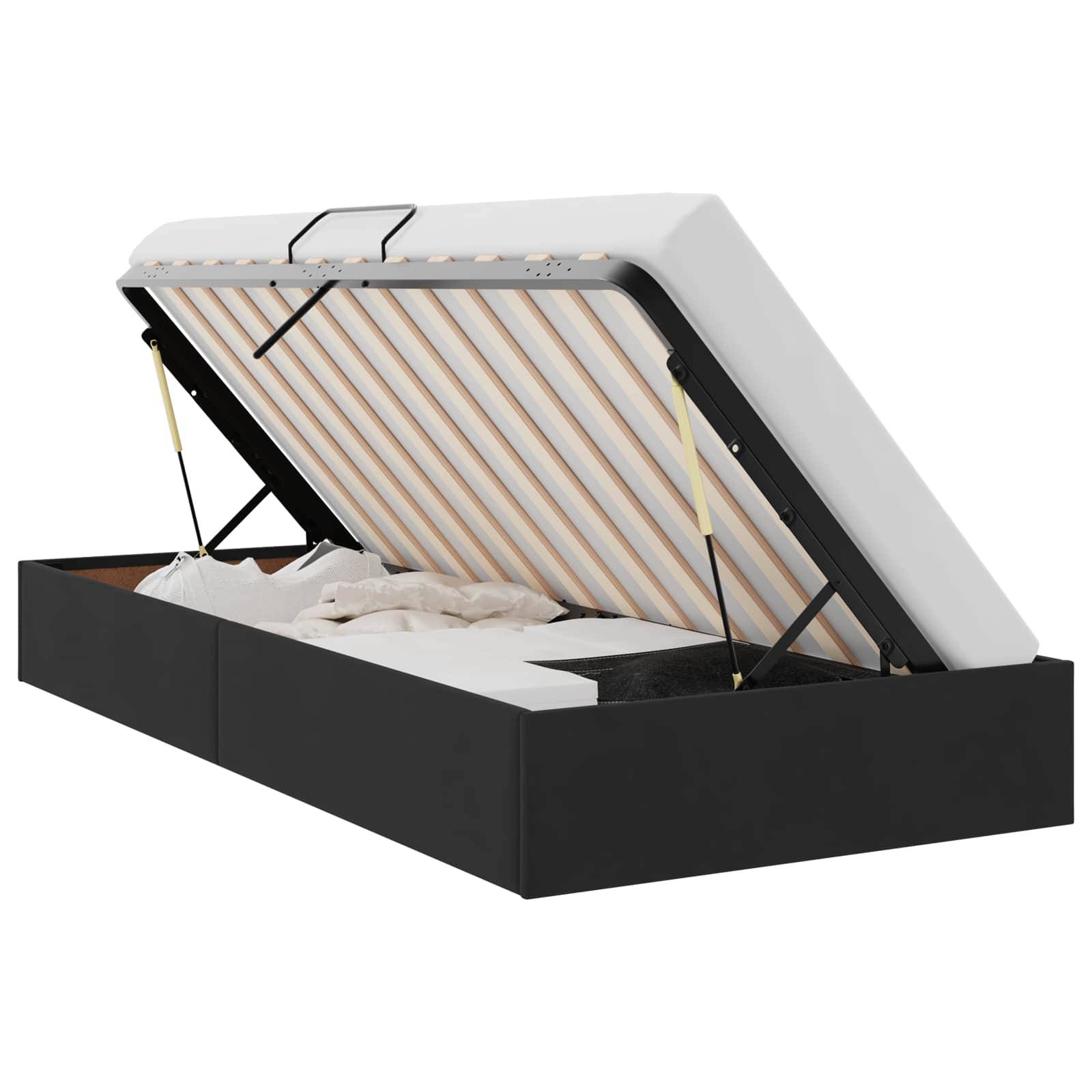 vidaXL Ottoman Bettgestell mit Speicher Schwarz 100 x 200 cm Samt