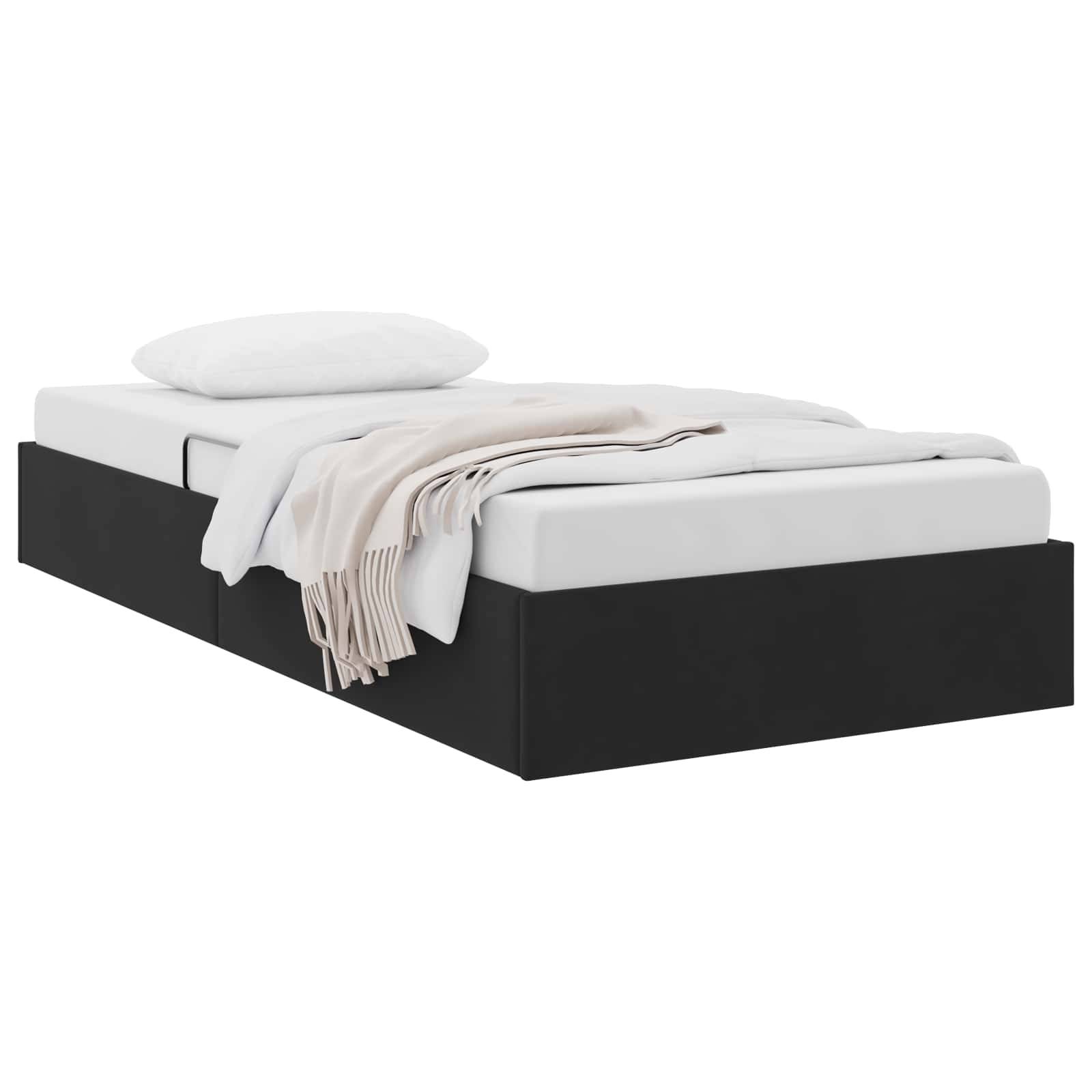 vidaXL Ottoman Bettgestell mit Speicher Schwarz 90 x 200 cm Samt
