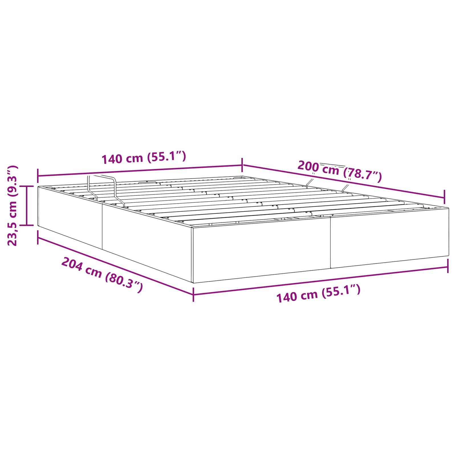 vidaXL Ottoman Bettgestell mit Speicher Dunkelblau 140 x 200 cm Samt