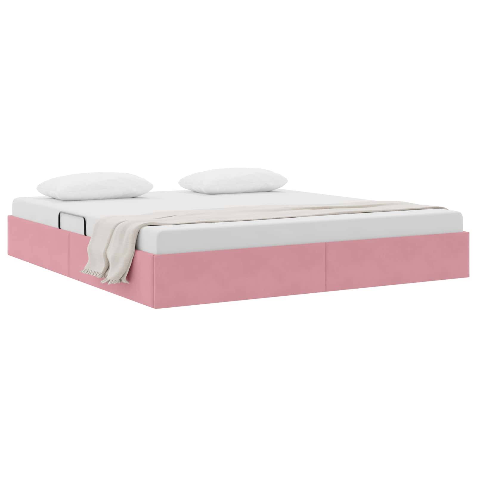 vidaXL Ottoman Bettgestell mit Speicher Rosa 180 x 200 cm Samt