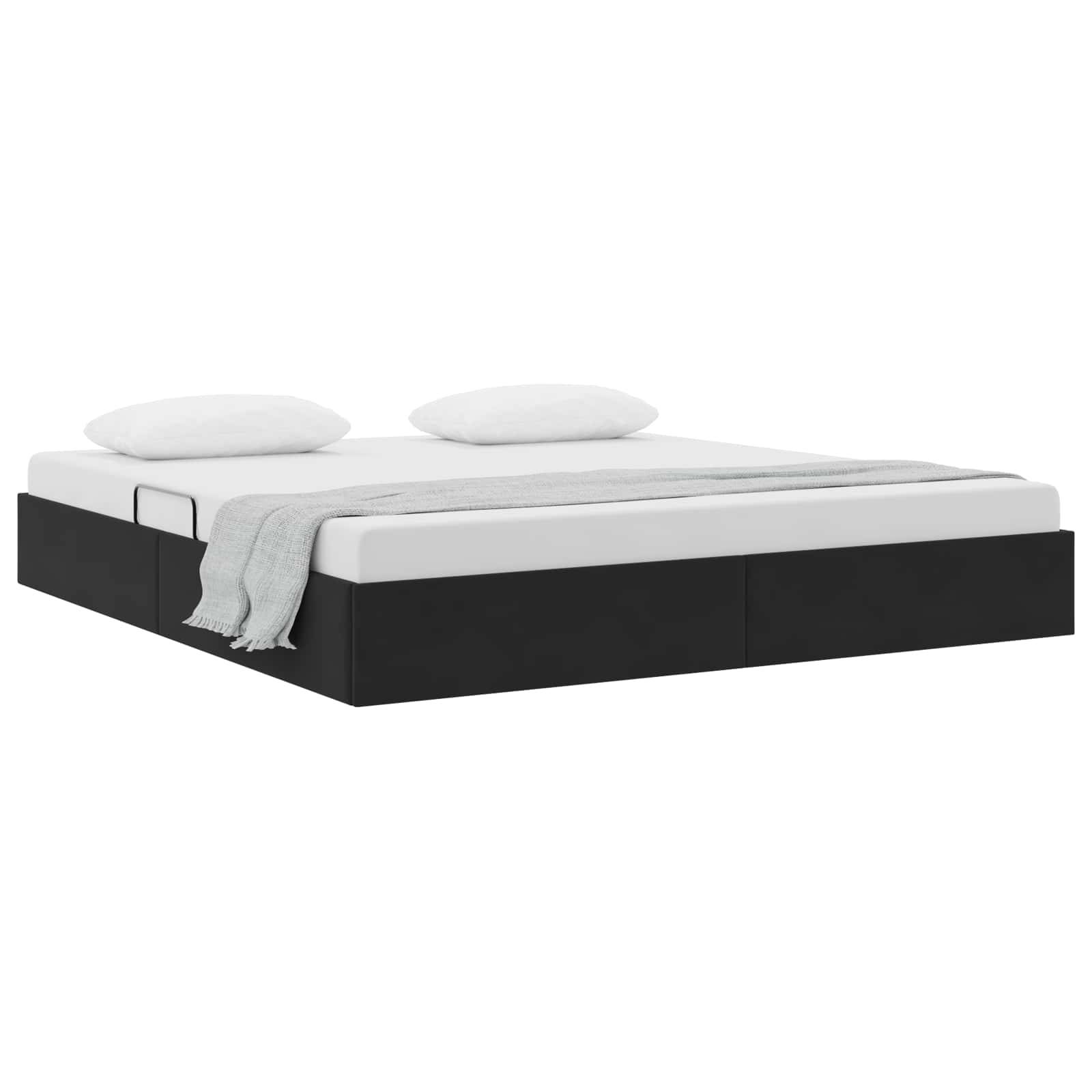vidaXL Ottoman Bettgestell mit Speicher Schwarz 180 x 200 cm Samt