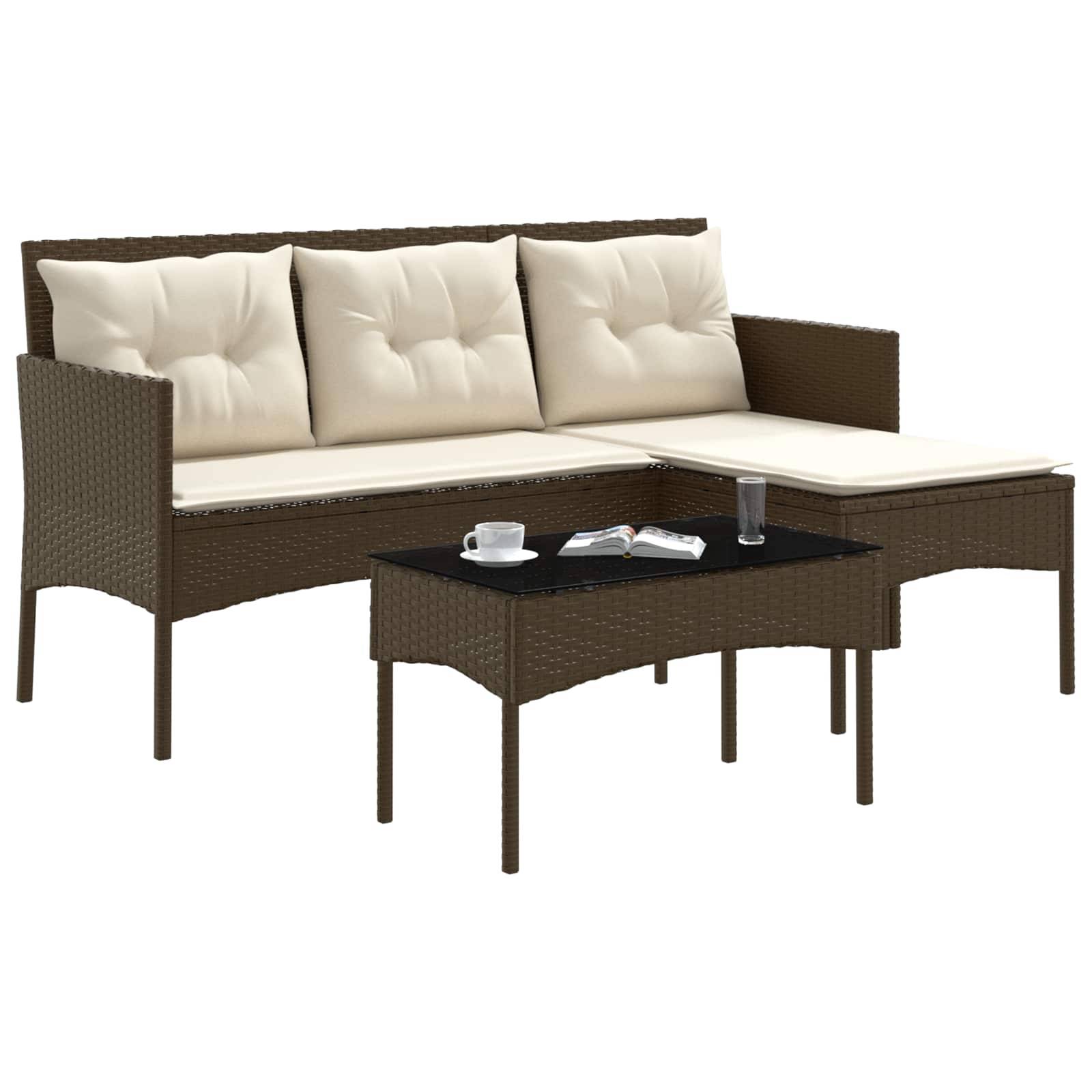 vidaXL Gartensofa-set mit Kissen 2 pcs Poly-Rattan