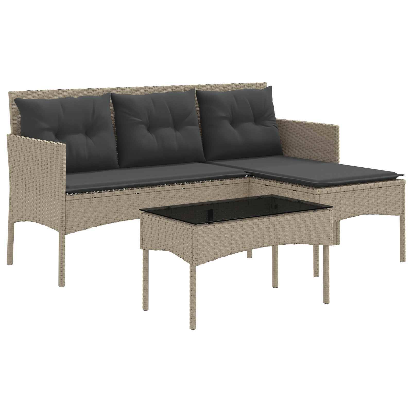 vidaXL Gartensofa-set mit Kissen 2 pcs Poly-Rattan