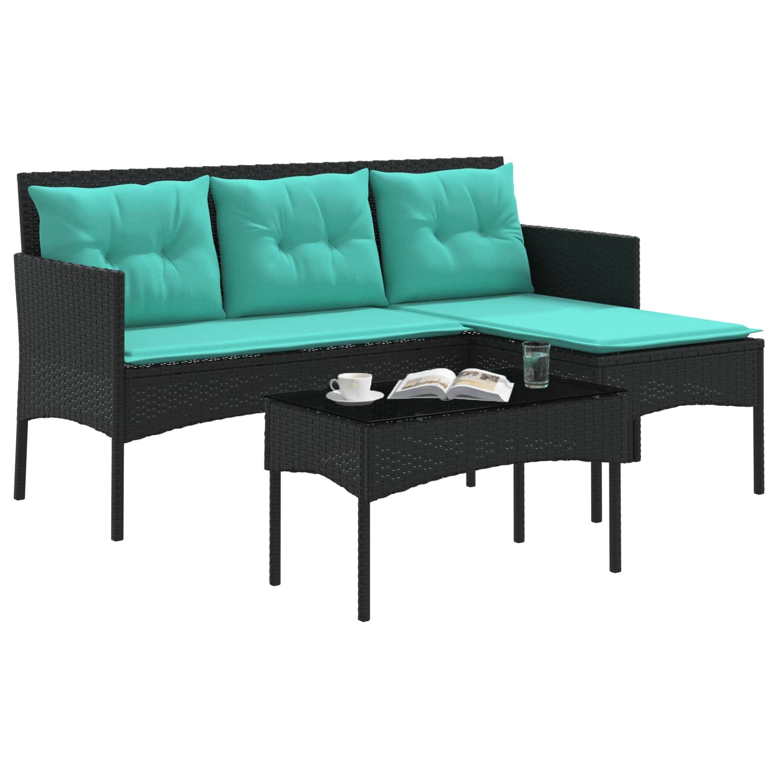 vidaXL Gartensofa-set mit Kissen 2 pcs Poly-Rattan