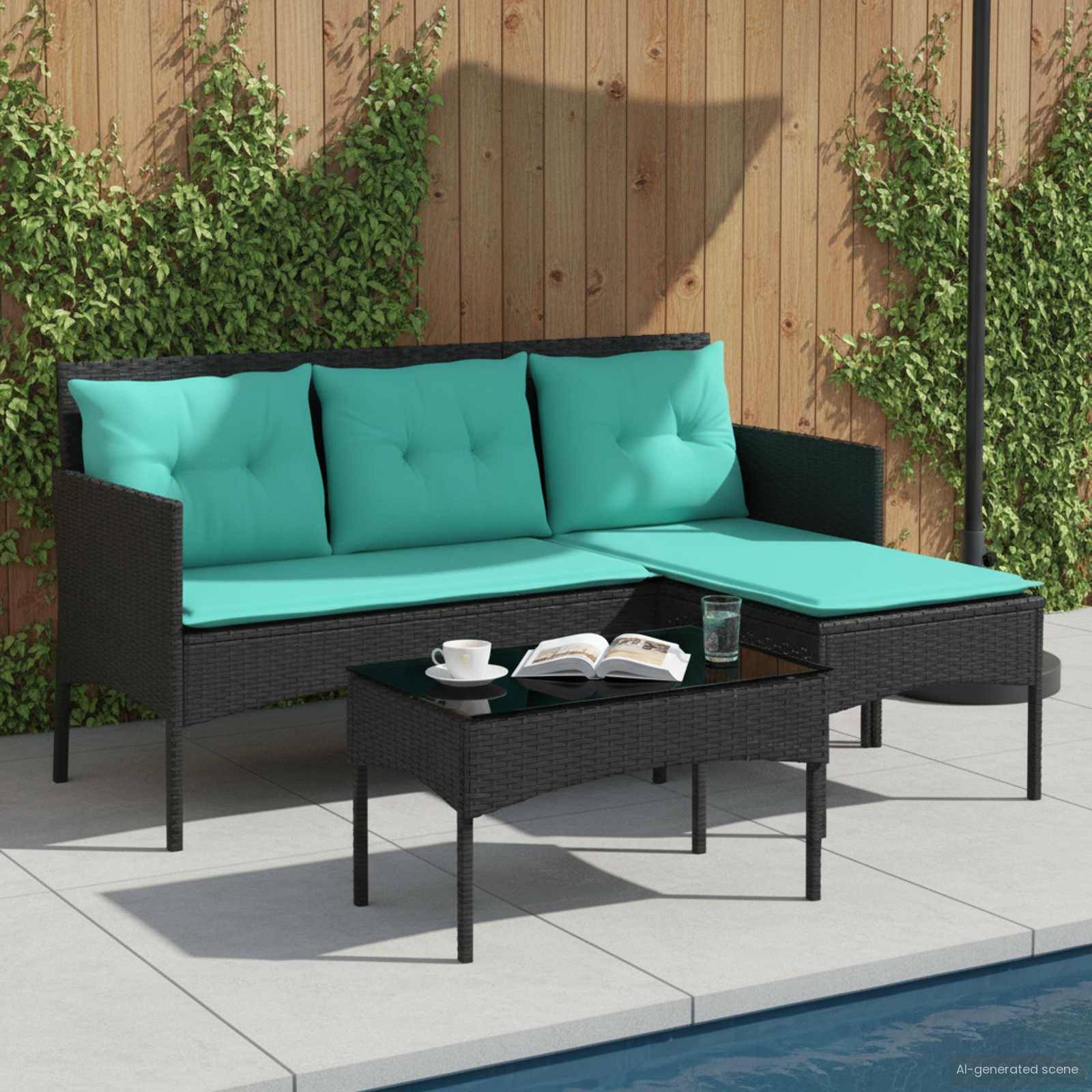 vidaXL Gartensofa-set mit Kissen 2 pcs Poly-Rattan