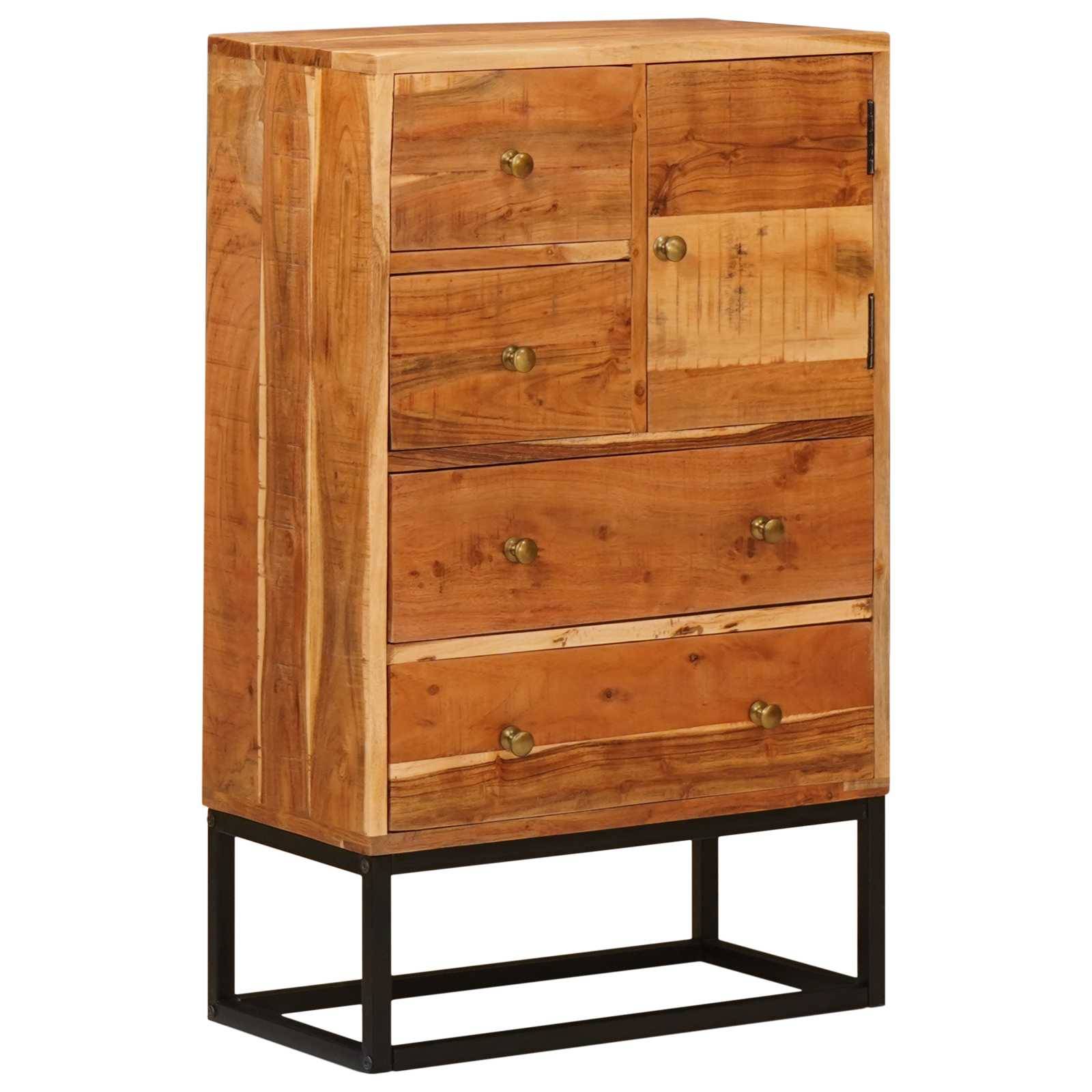 vidaXL Schubladenkommode Natur 55 x 30 x 90 cm Massivholz Akazie