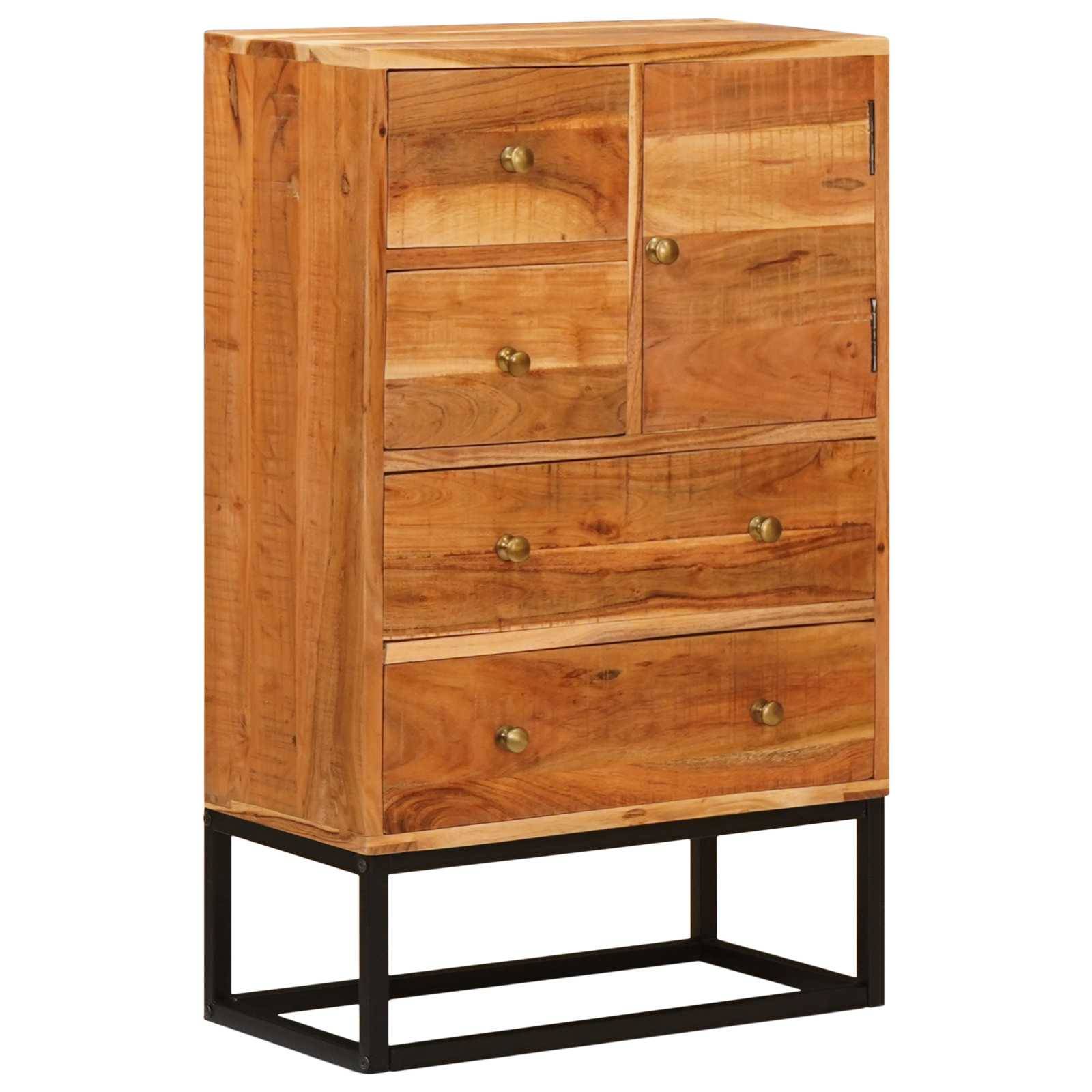 vidaXL Schubladenkommode Natur 55 x 30 x 90 cm Massivholz Akazie