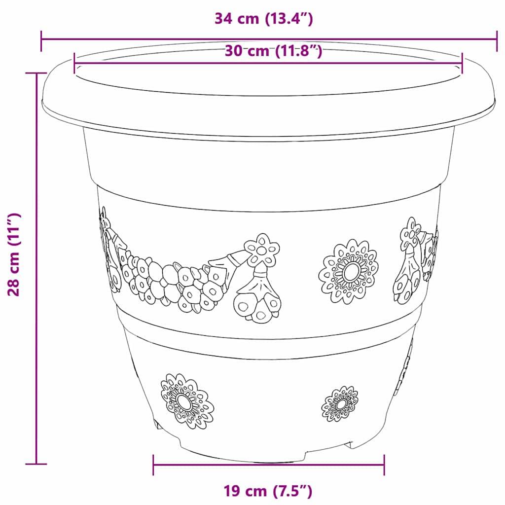 vidaXL Runder Blumentopf 6 pcs Ziegelrot Ø 26 x 21,5 cm Kunststoff