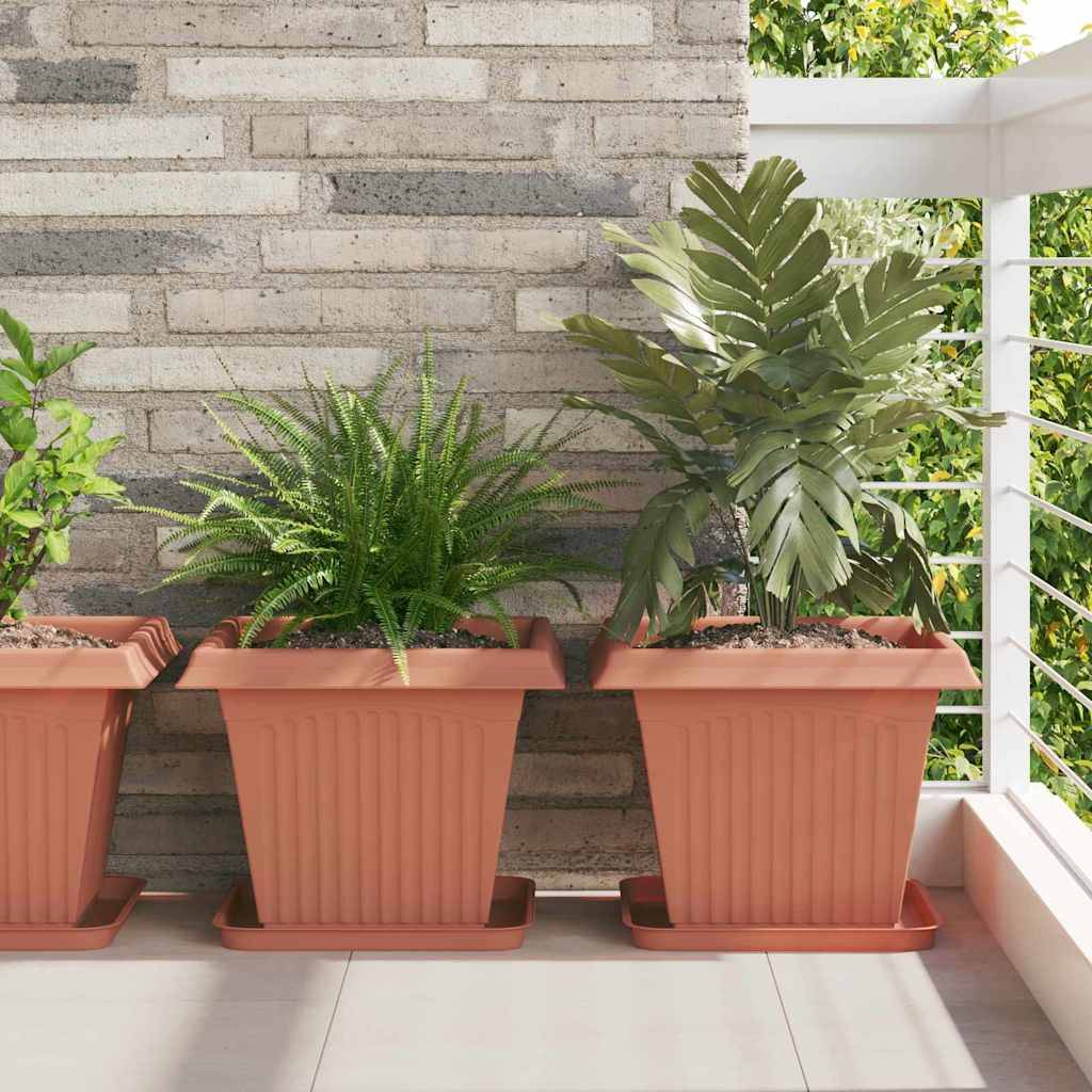vidaXL Blumentöpfe 24 pcs Ziegelrot 38 x 38 x 30 cm Kunststoff
