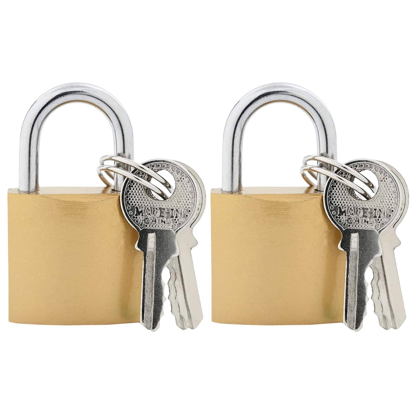 vidaXL U Schloss mit Schlüsseln 2 pcs Messing Eisen
