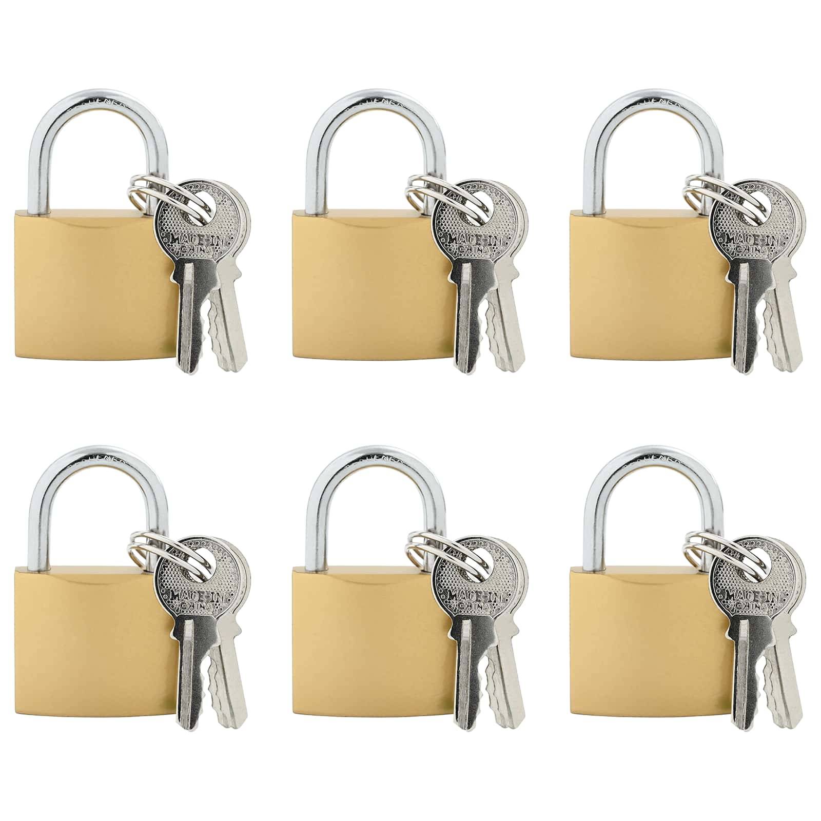 vidaXL U Schloss mit Schlüsseln 6 pcs Messing Eisen