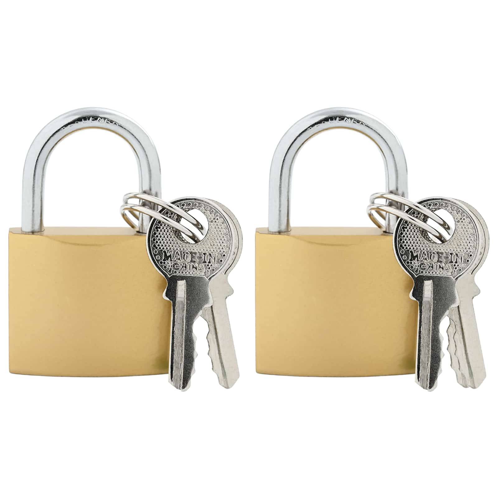 vidaXL U Schloss mit Schlüsseln 2 pcs Messing Eisen