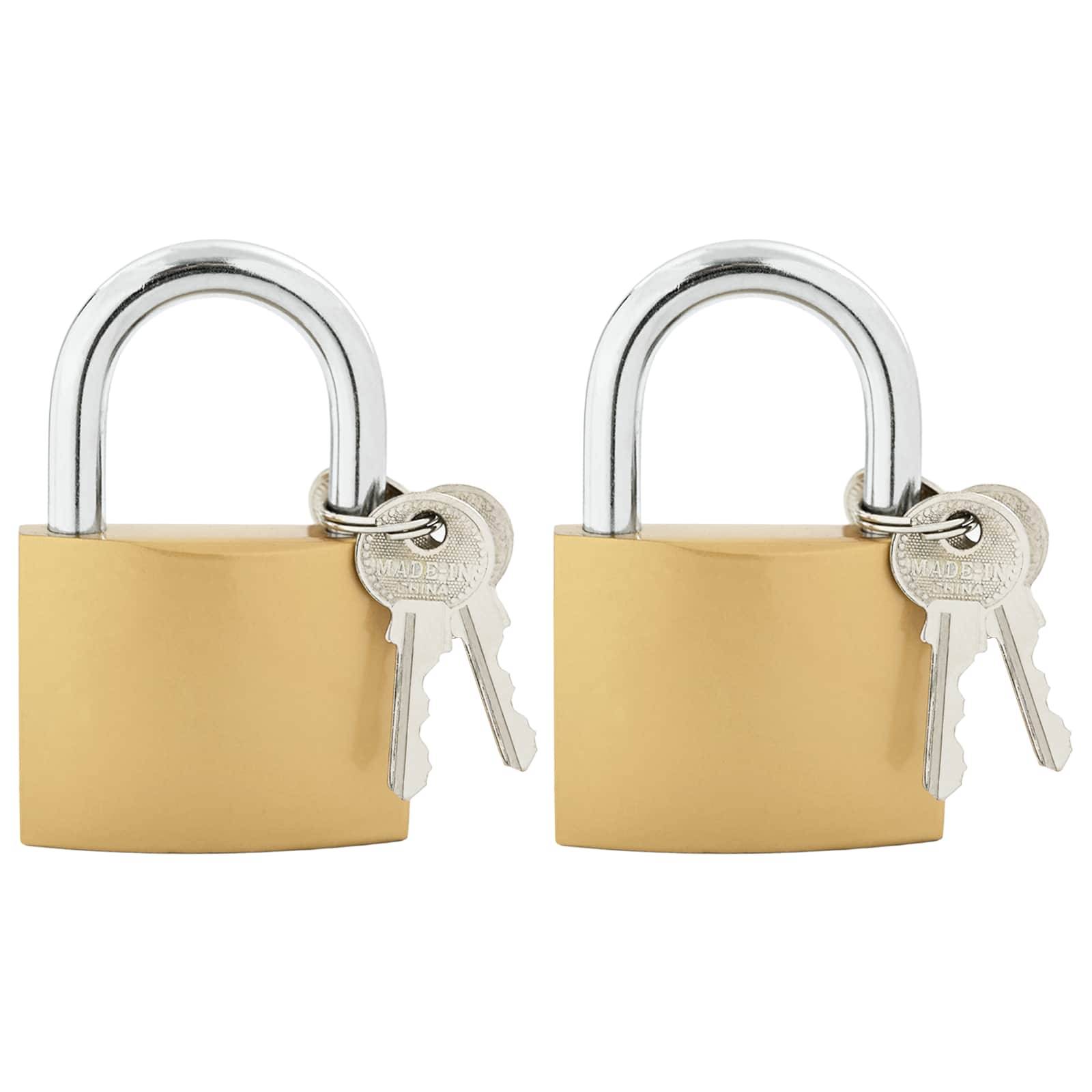 vidaXL U Schloss mit Schlüsseln 2 pcs Messing Eisen