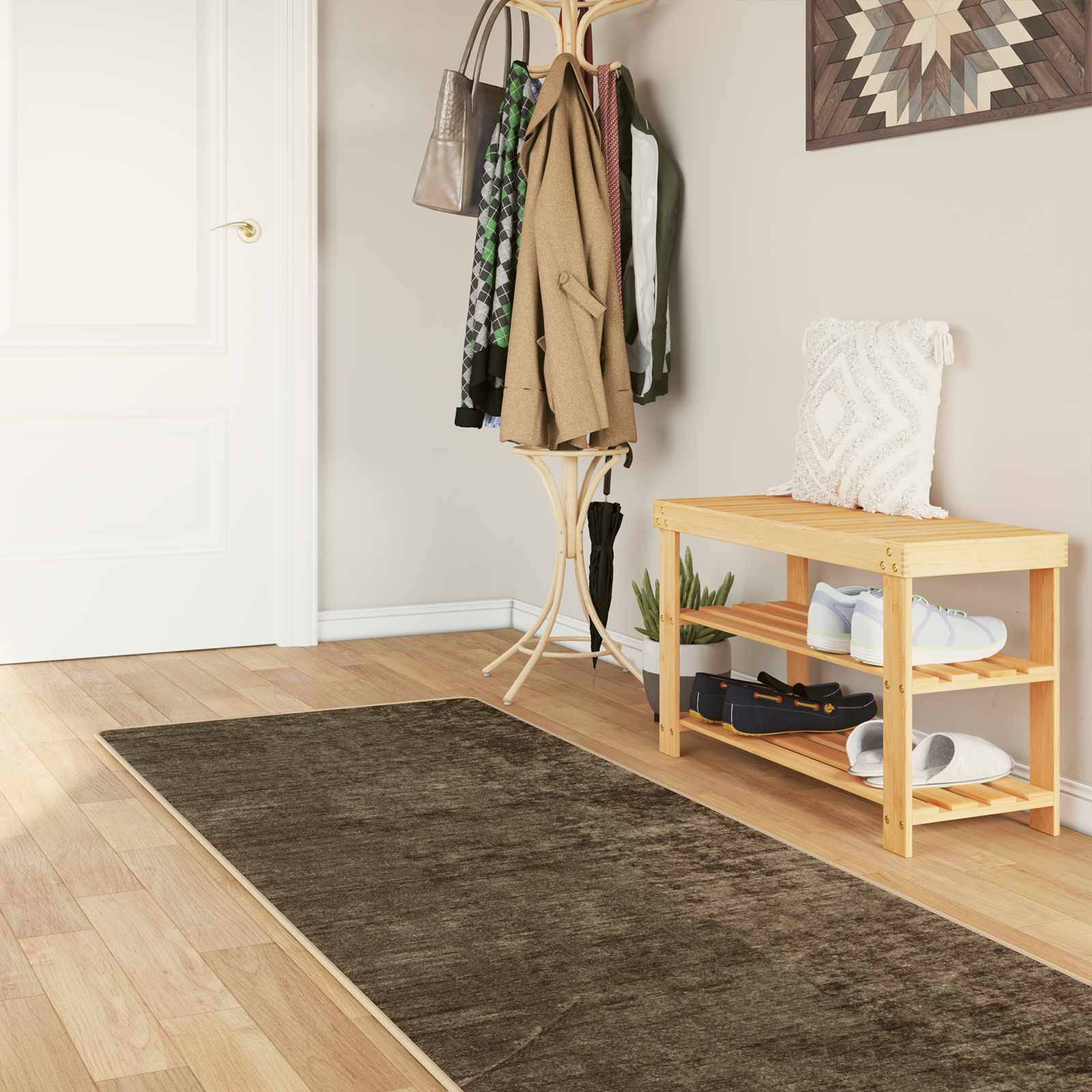 vidaXL Teppichläufer MARSA Waldgrün 450 x 100 cm Polyester und PVC