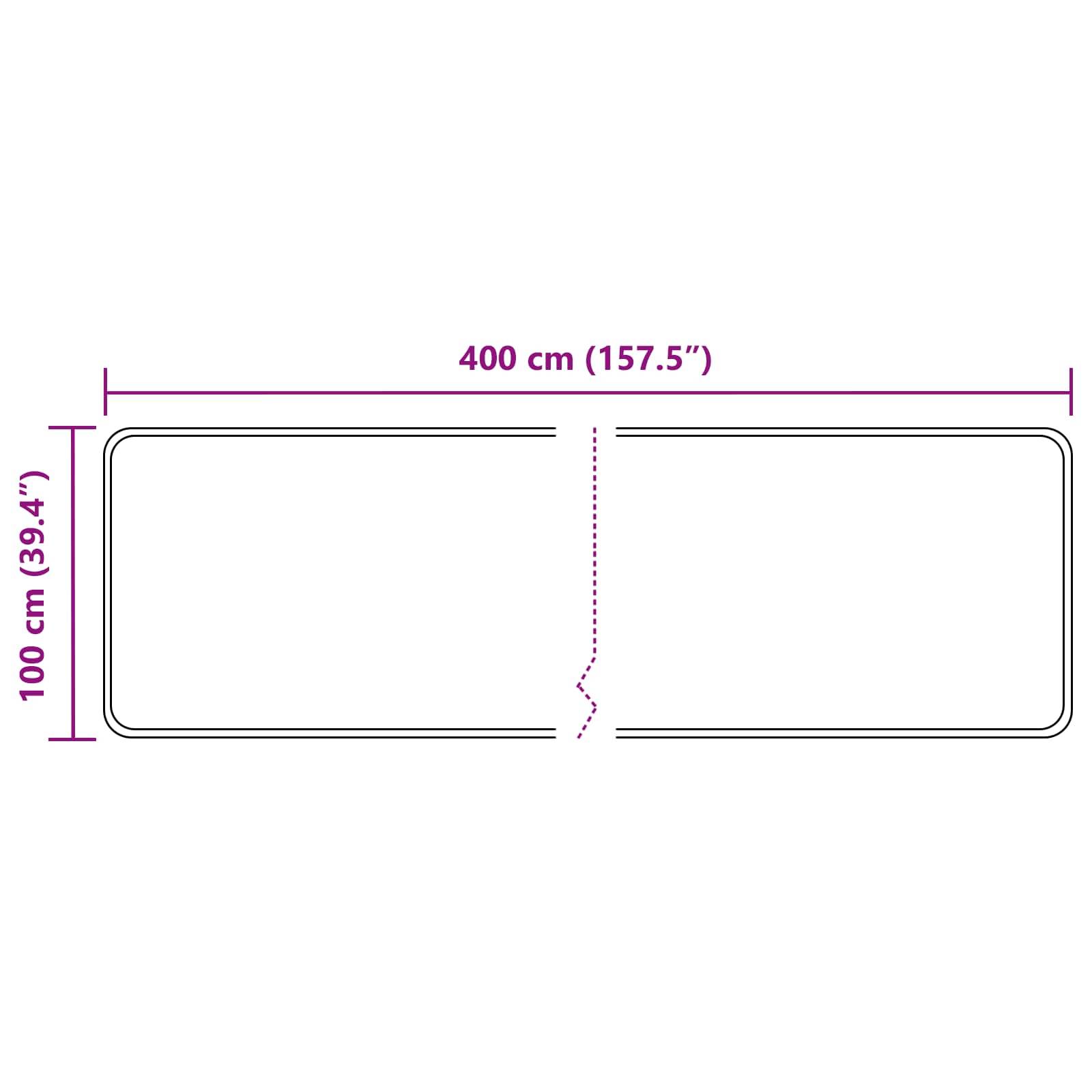 vidaXL Teppichläufer MARSA Beige 100 x 400 cm Polyester und PVC
