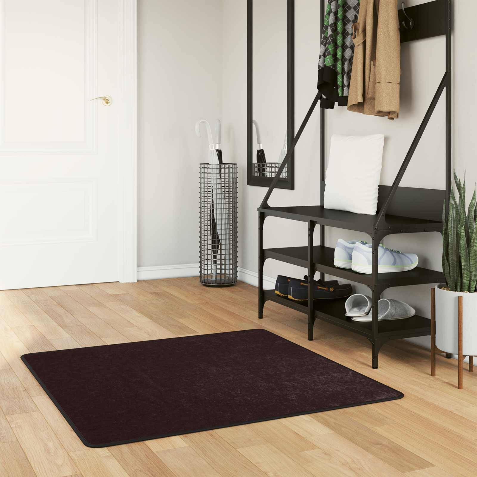 vidaXL Teppichläufer MARSA Anthrazit 100 x 100 cm Polyester und PVC