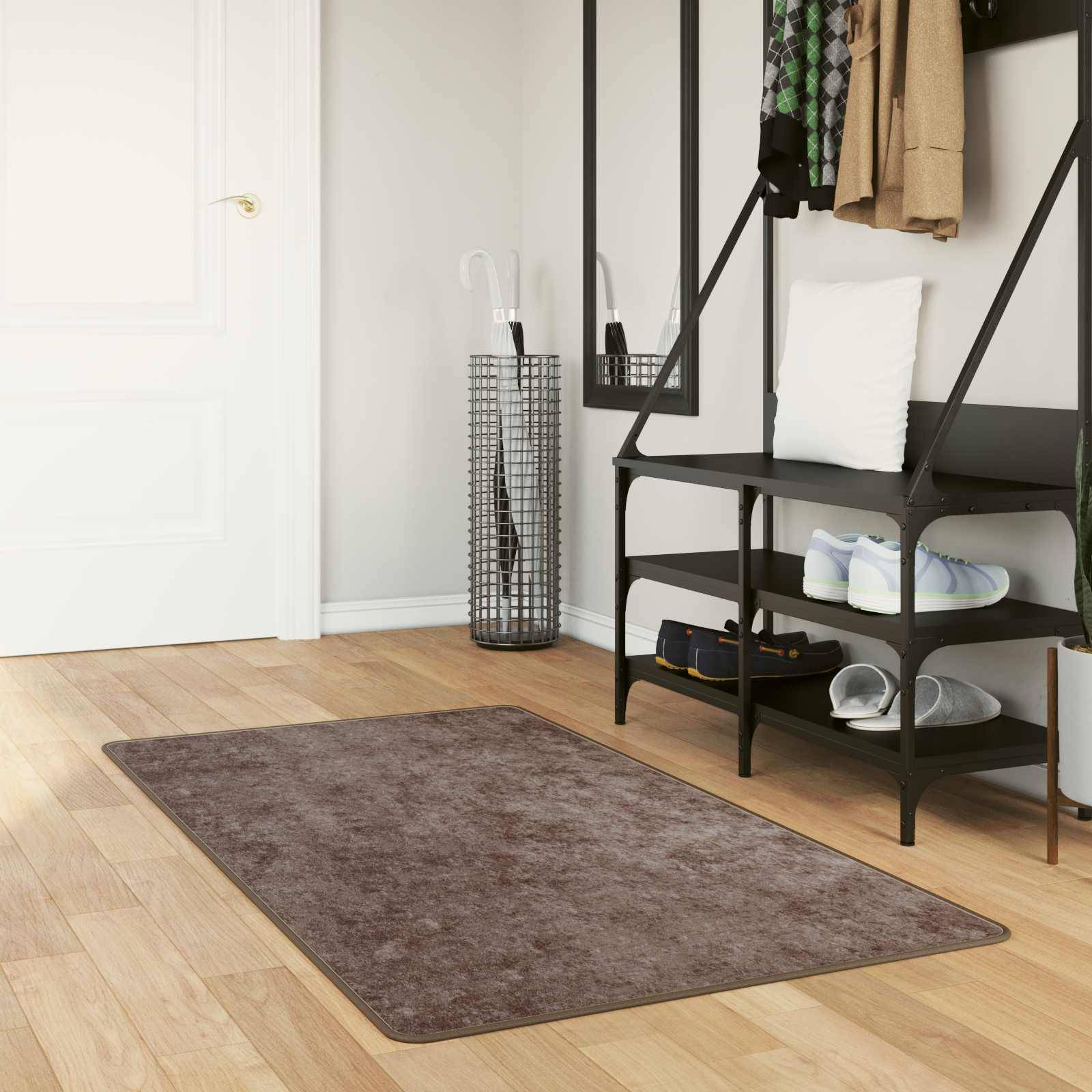 vidaXL Teppichläufer MARSA Grau 200 x 100 cm Polyester und PVC