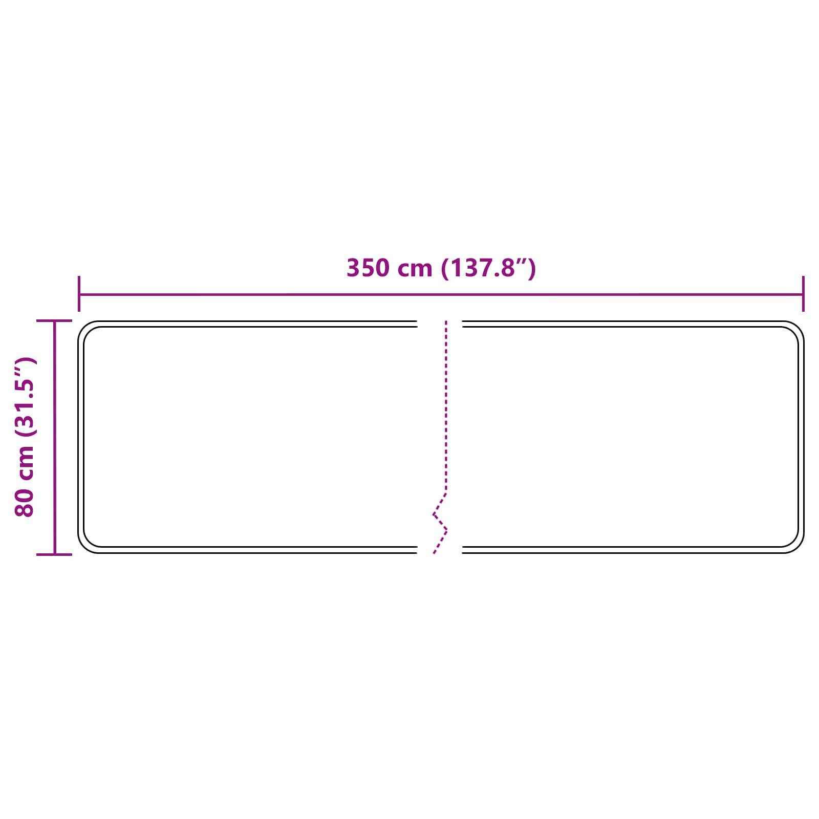 vidaXL Teppichläufer MARSA Grau 350 x 80 cm Polyester und PVC