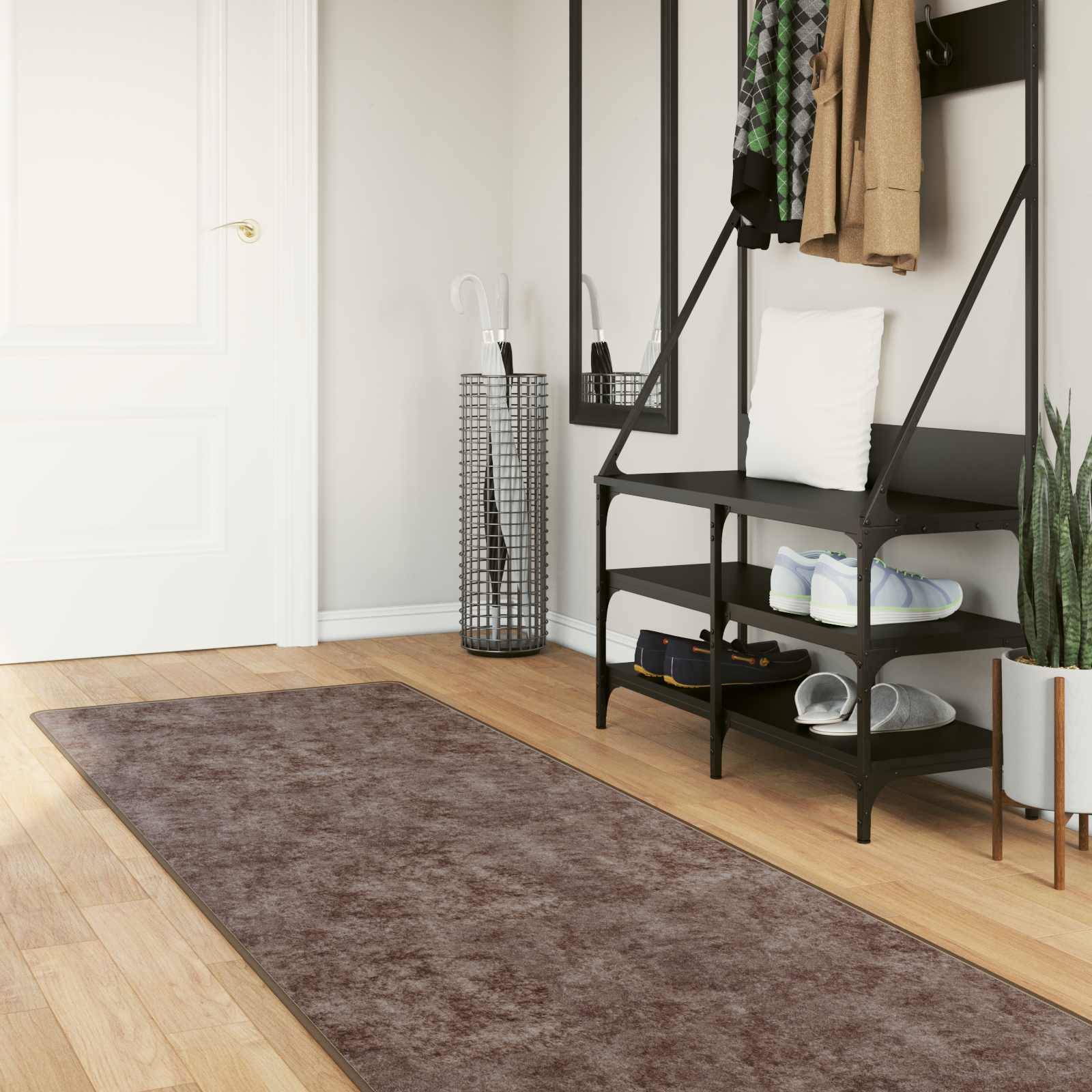 vidaXL Teppichläufer MARSA Grau 350 x 80 cm Polyester und PVC