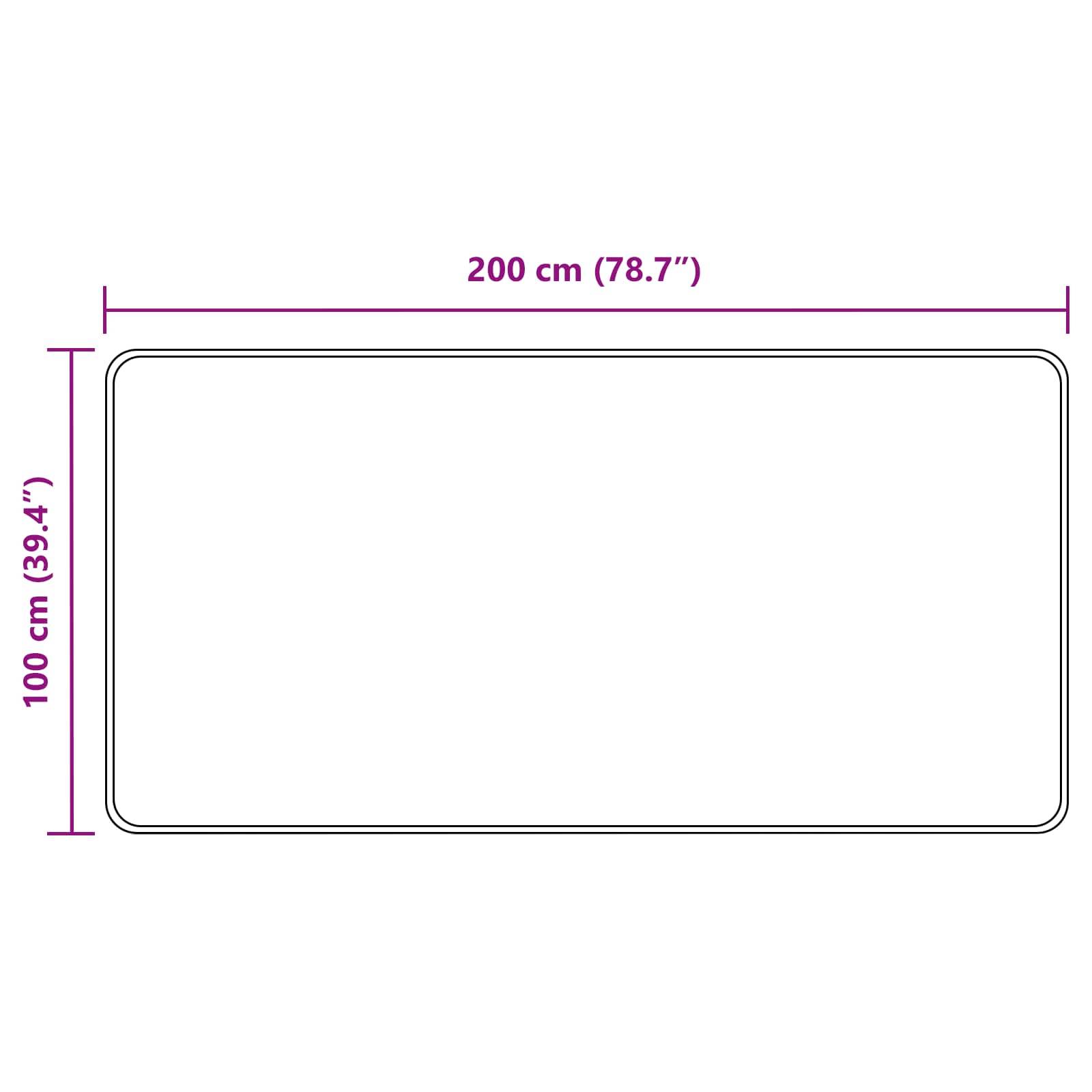 vidaXL Teppichläufer MARSA Grau 200 x 100 cm Polyester und PVC