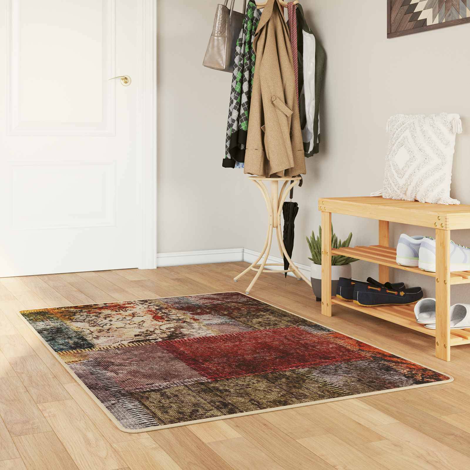 vidaXL Teppichläufer MARSA Mehrfarbig 150 x 100 cm Polyester und PVC