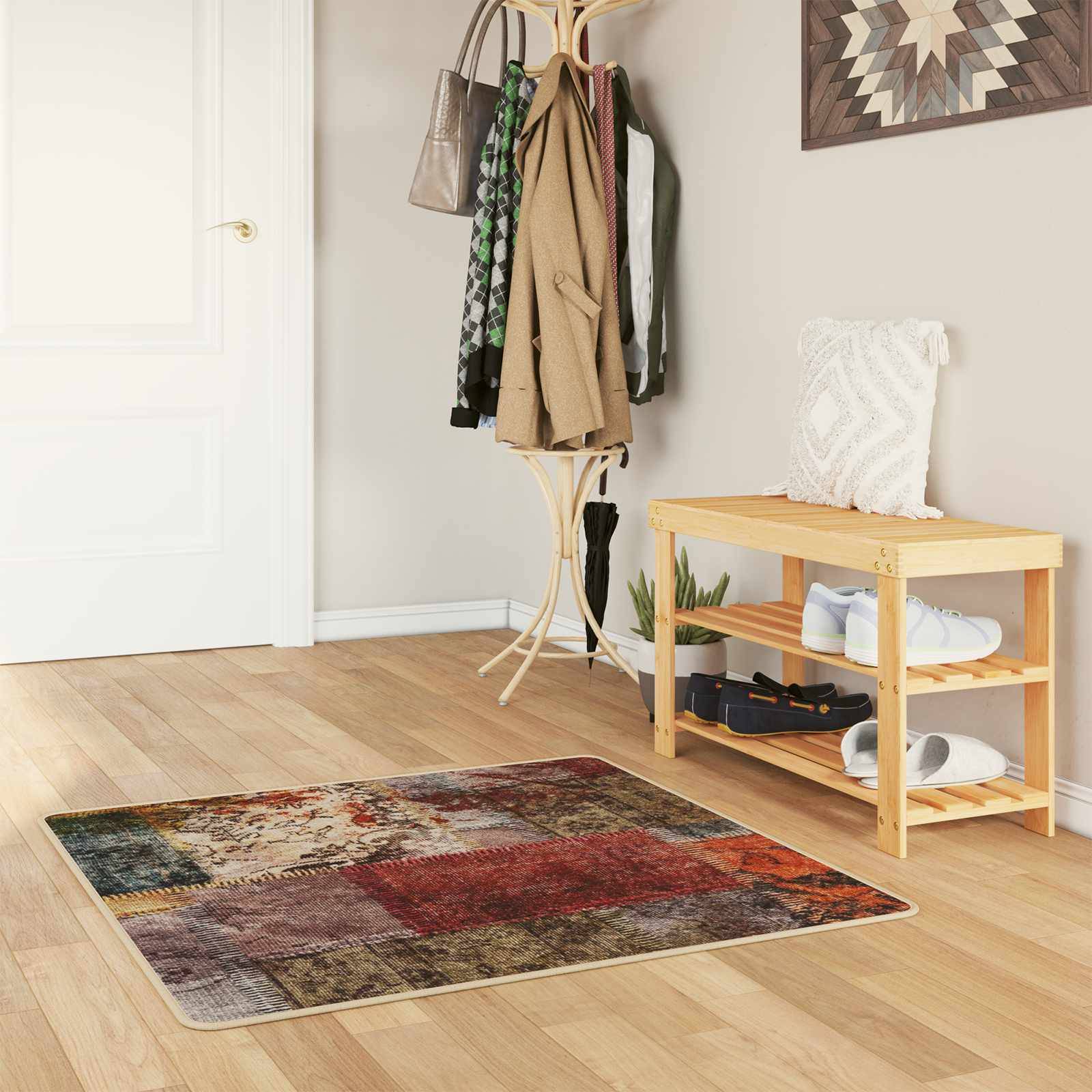 vidaXL Teppichläufer MARSA Mehrfarbig 100 x 100 cm Polyester und PVC