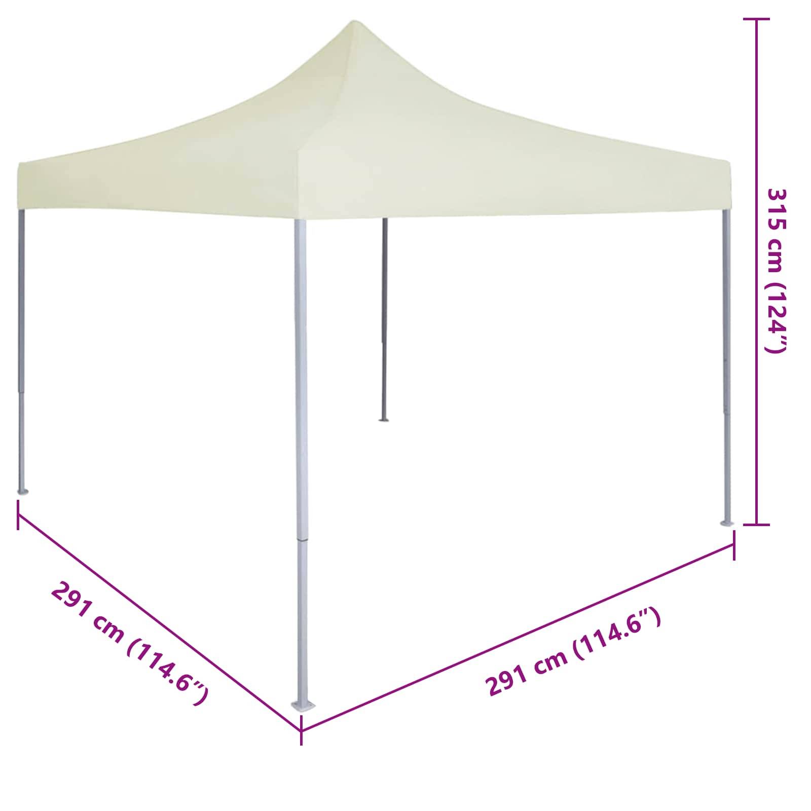 vidaXL Party-Zelt Creme 291 x 291 x 315 cm Oxford-Stoff