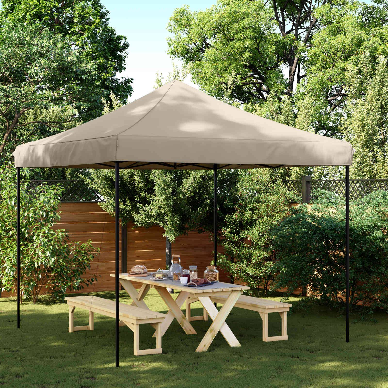 vidaXL Party-Zelt Taupe 292 x 292 x 315 cm Oxford-Stoff
