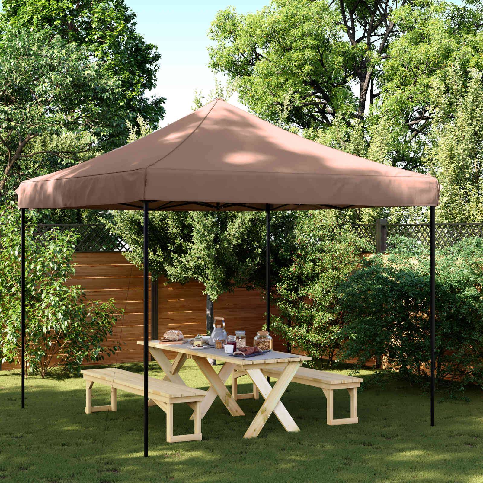 vidaXL Party-Zelt Braun 292 x 292 x 315 cm Oxford-Stoff