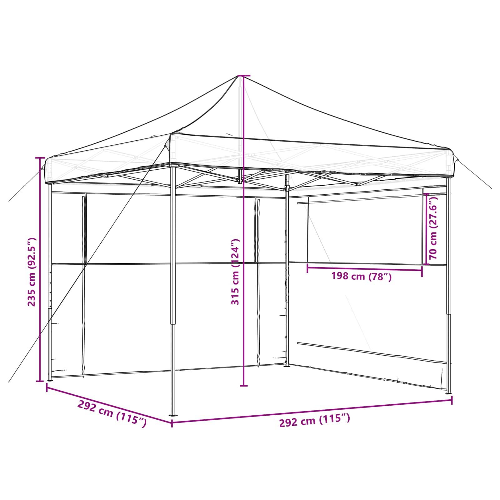 vidaXL Party-Zelt Terrakotta 292 x 292 x 315 cm Oxford-Stoff
