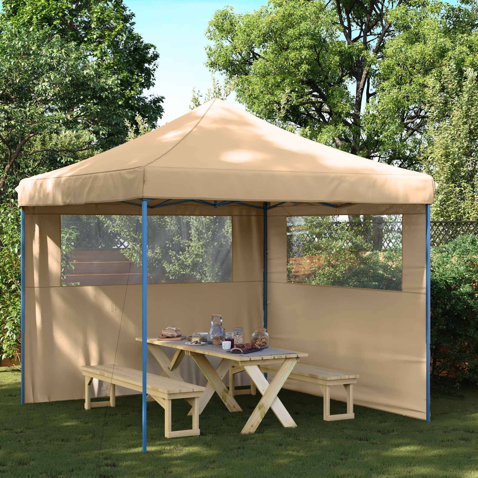 vidaXL Party-Zelt Beige 292 x 292 x 315 cm Oxford-Stoff