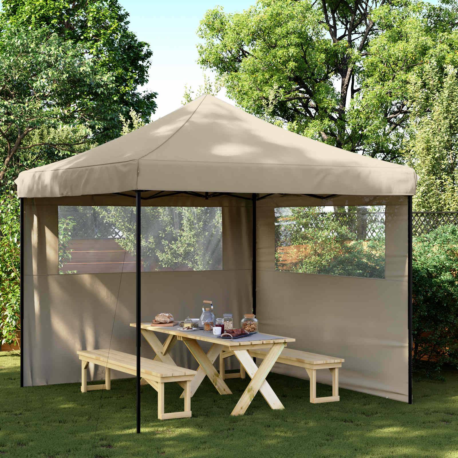 vidaXL Party-Zelt Taupe 292 x 292 x 315 cm Oxford-Stoff