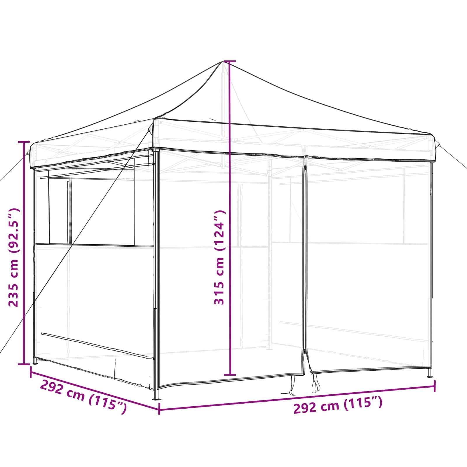 vidaXL Party-Zelt Terrakotta 292 x 292 x 315 cm Oxford-Stoff