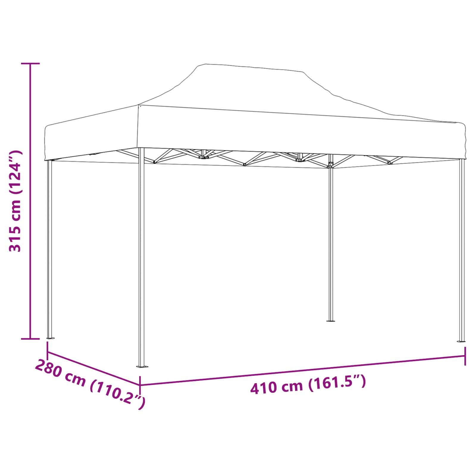 vidaXL Party-Zelt Anthrazit 280 x 410 x 315 cm Oxford-Stoff