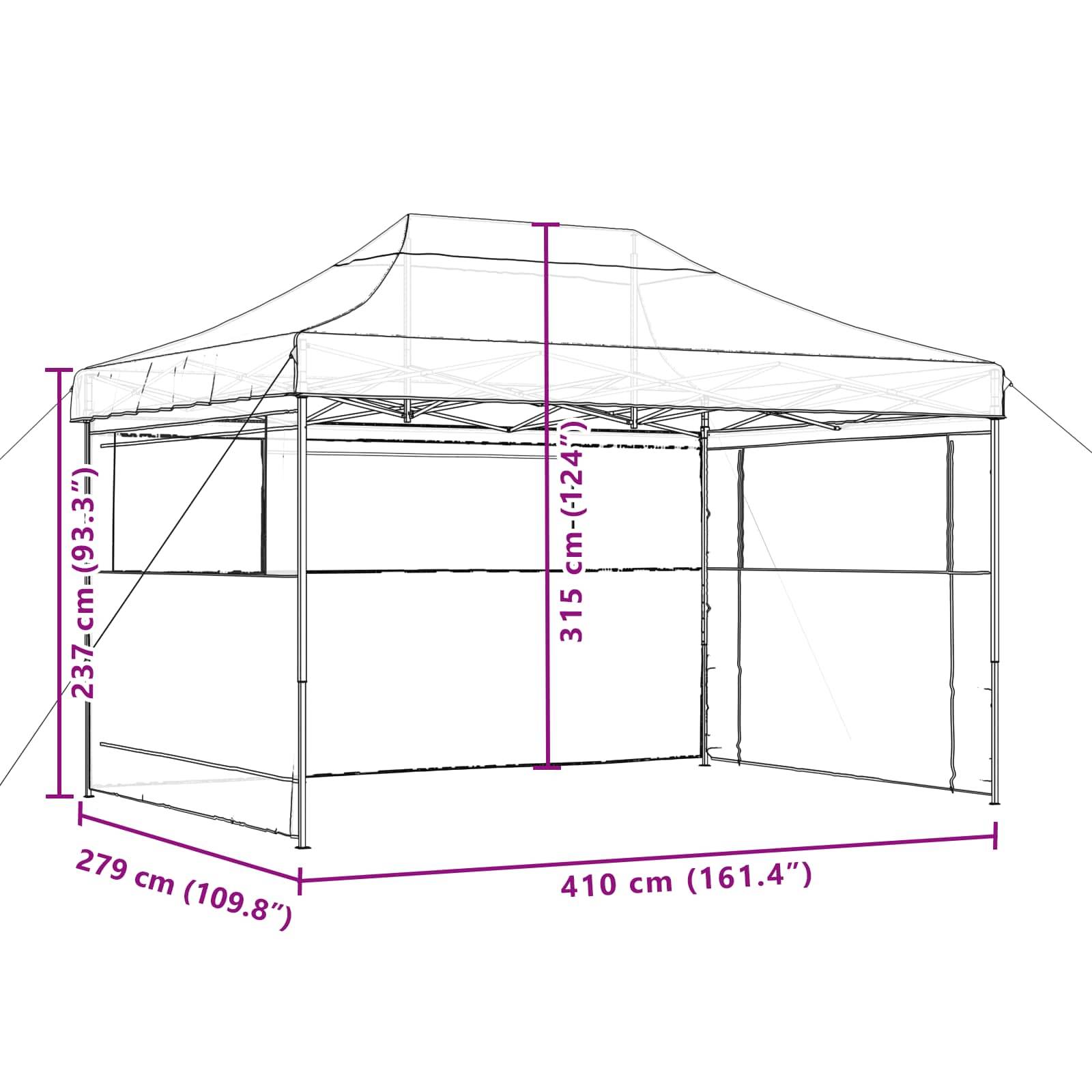 vidaXL Party-Zelt Orange 279 x 410 x 315 cm Oxford-Stoff