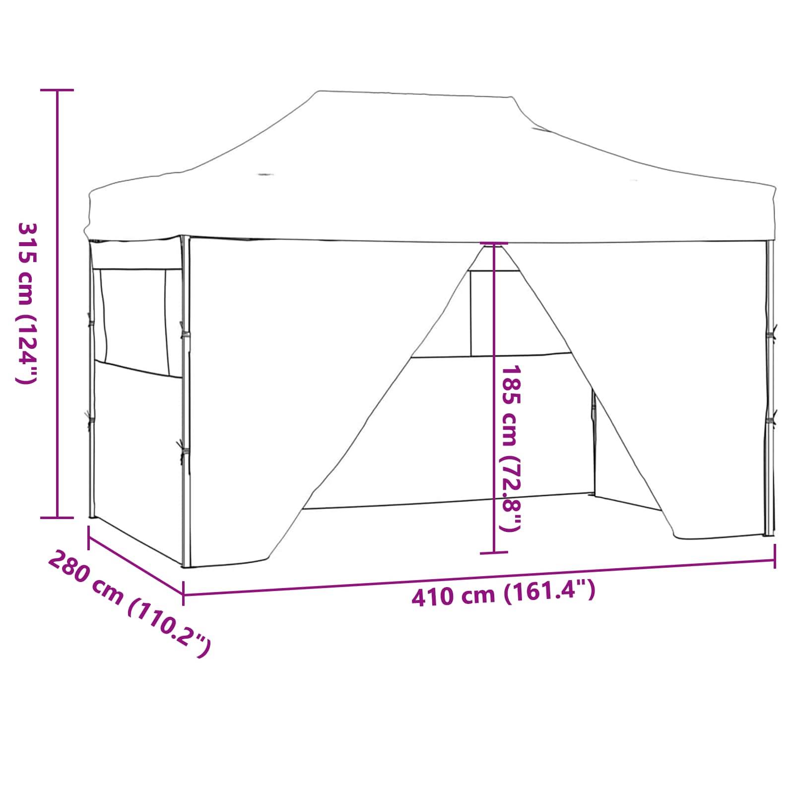 vidaXL Party-Zelt Creme 280 x 410 x 315 cm Oxford-Stoff