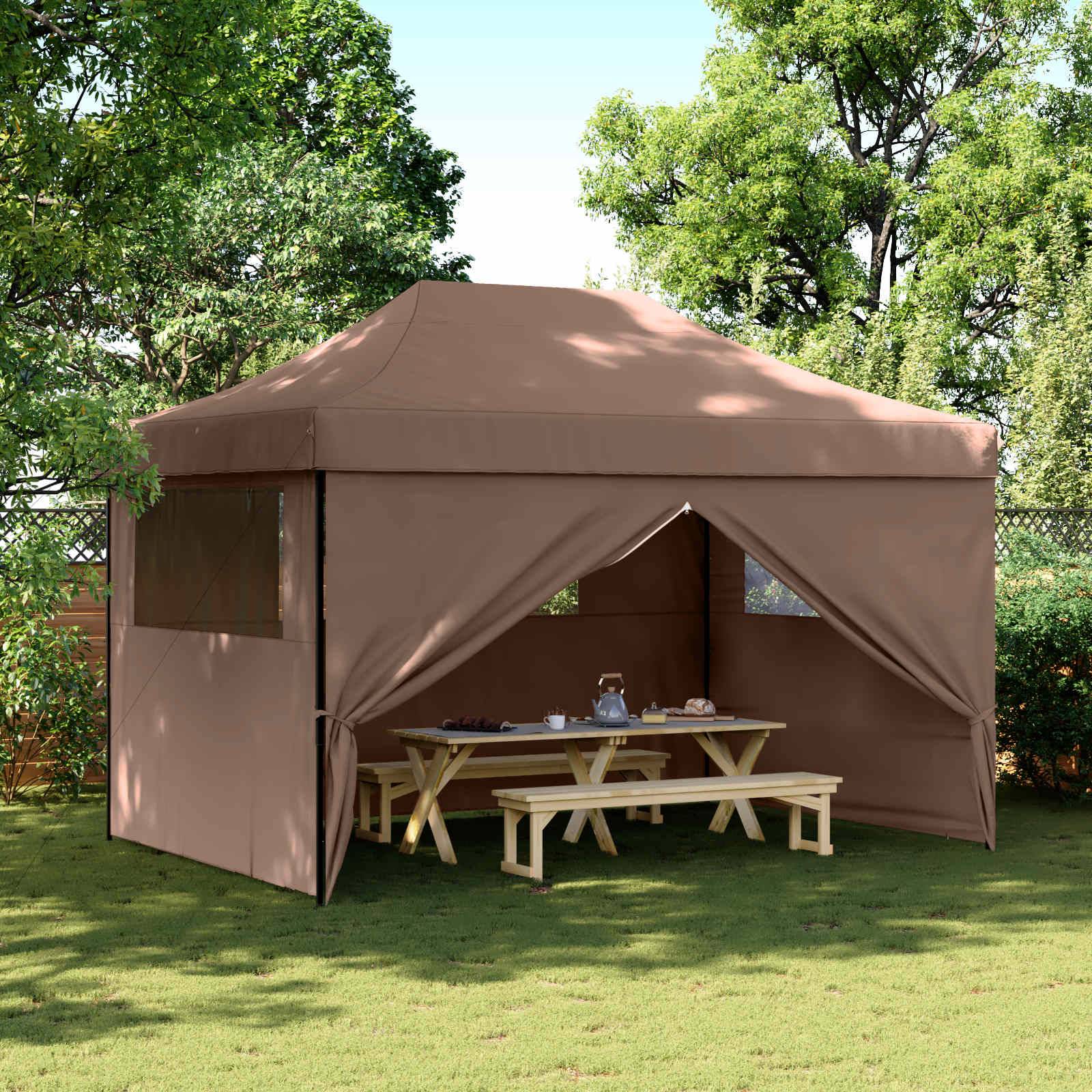 vidaXL Party-Zelt Braun 279 x 410 x 315 cm Oxford-Stoff