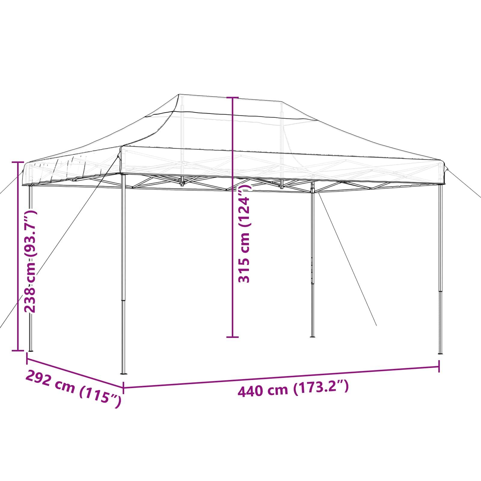 vidaXL Party-Zelt Orange 292 x 440 x 315 cm Oxford-Stoff