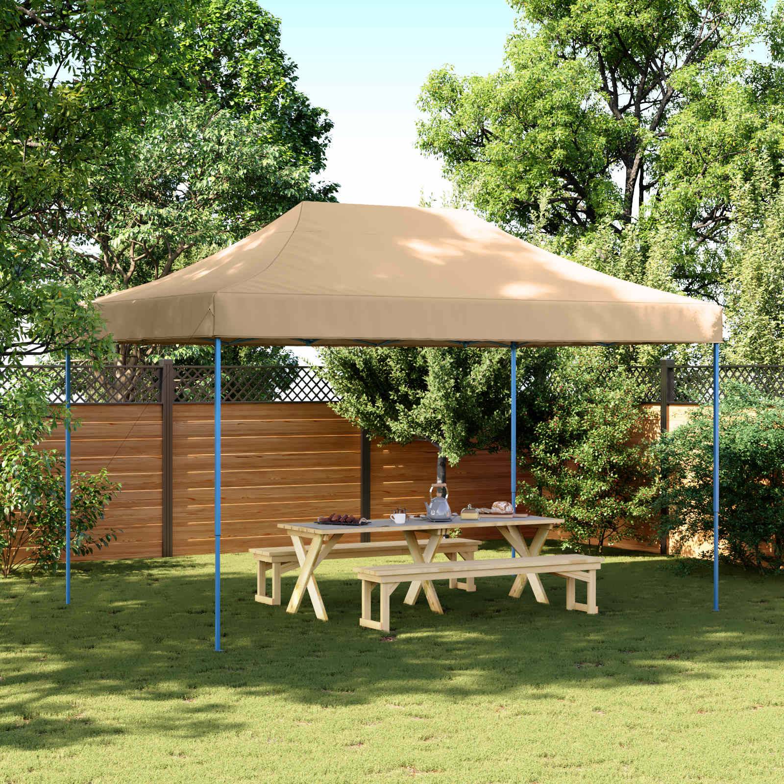 vidaXL Party-Zelt Beige 292 x 440 x 315 cm Oxford-Stoff