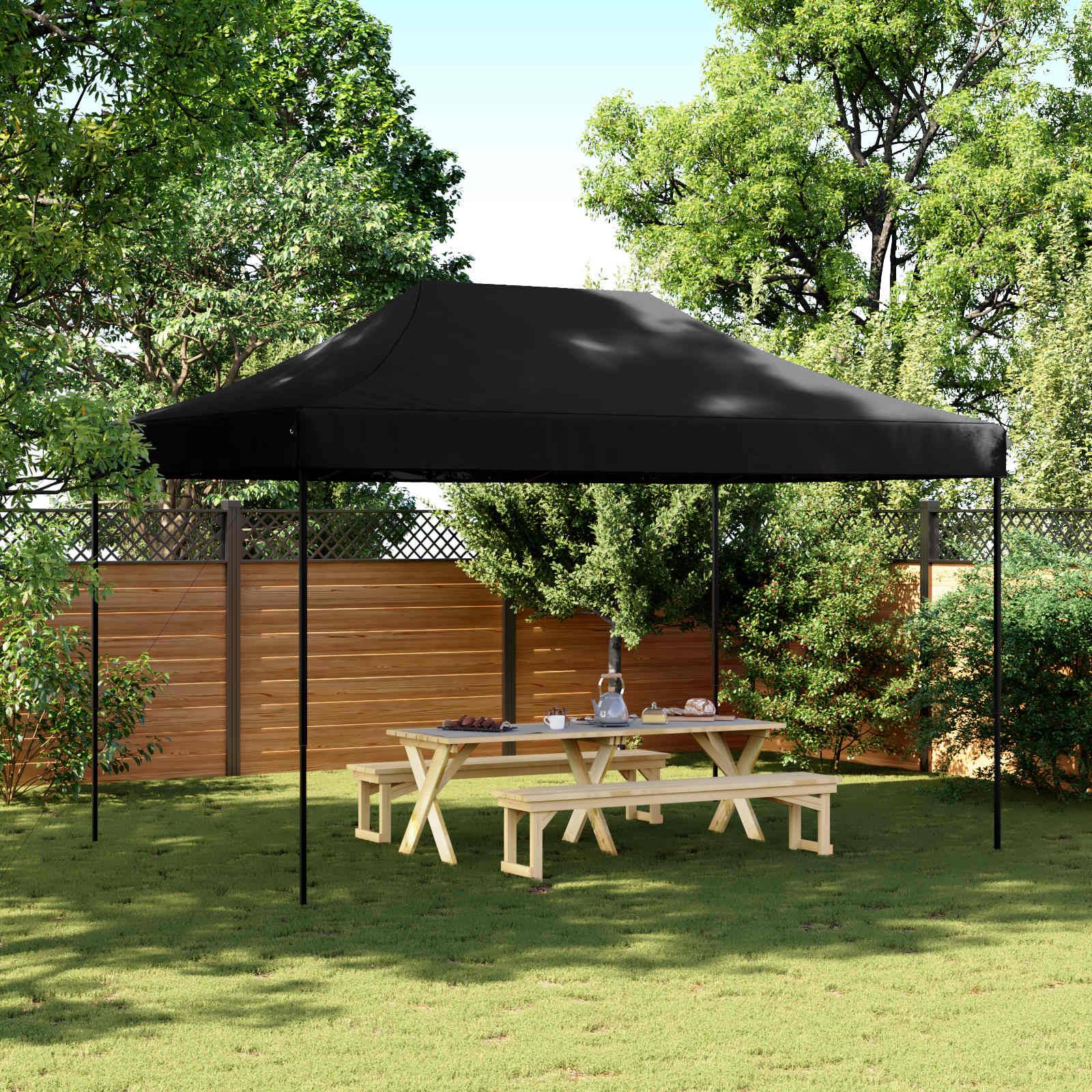 vidaXL Party-Zelt Schwarz 292 x 440 x 315 cm Oxford-Stoff
