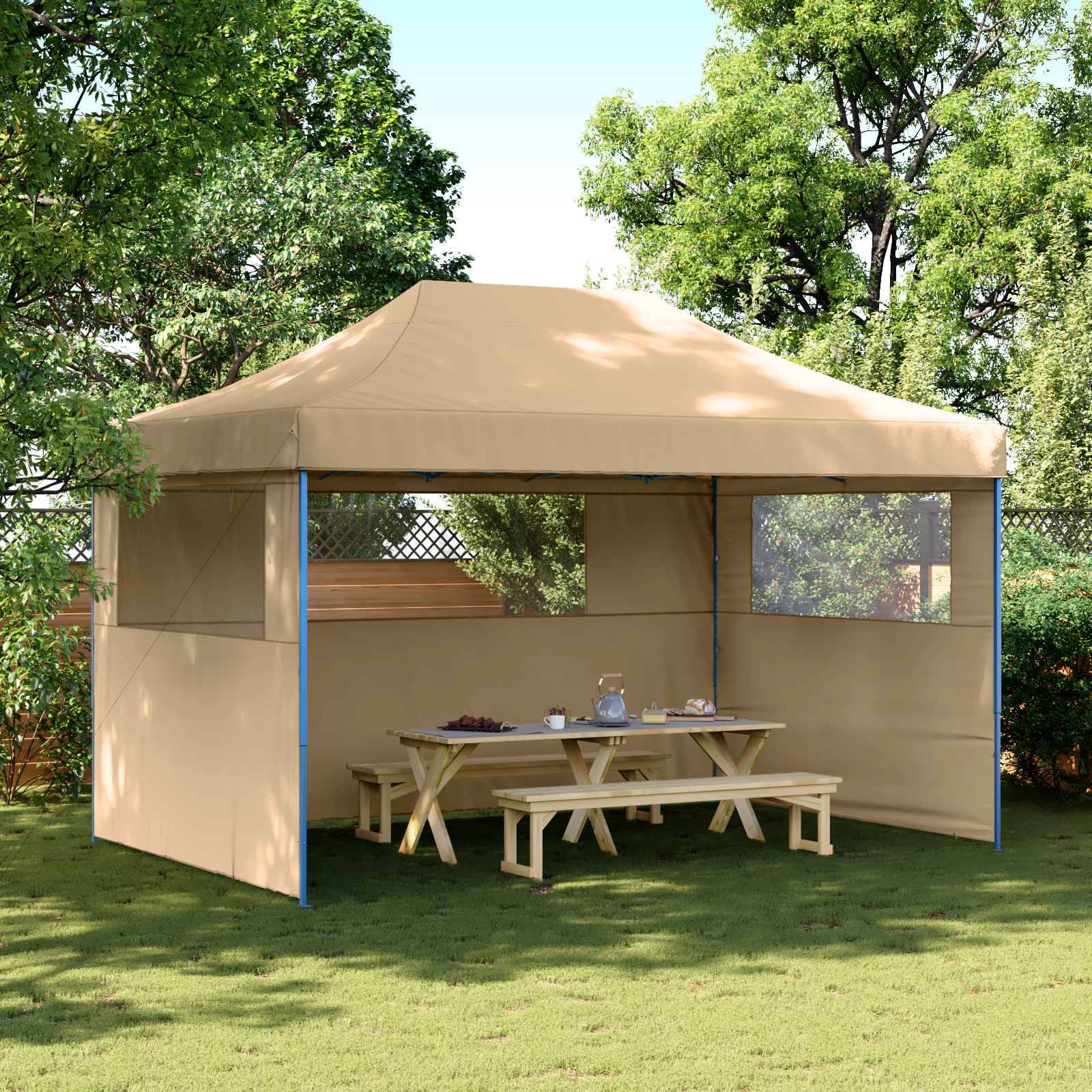 vidaXL Party-Zelt Beige 292 x 440 x 315 cm Oxford-Stoff