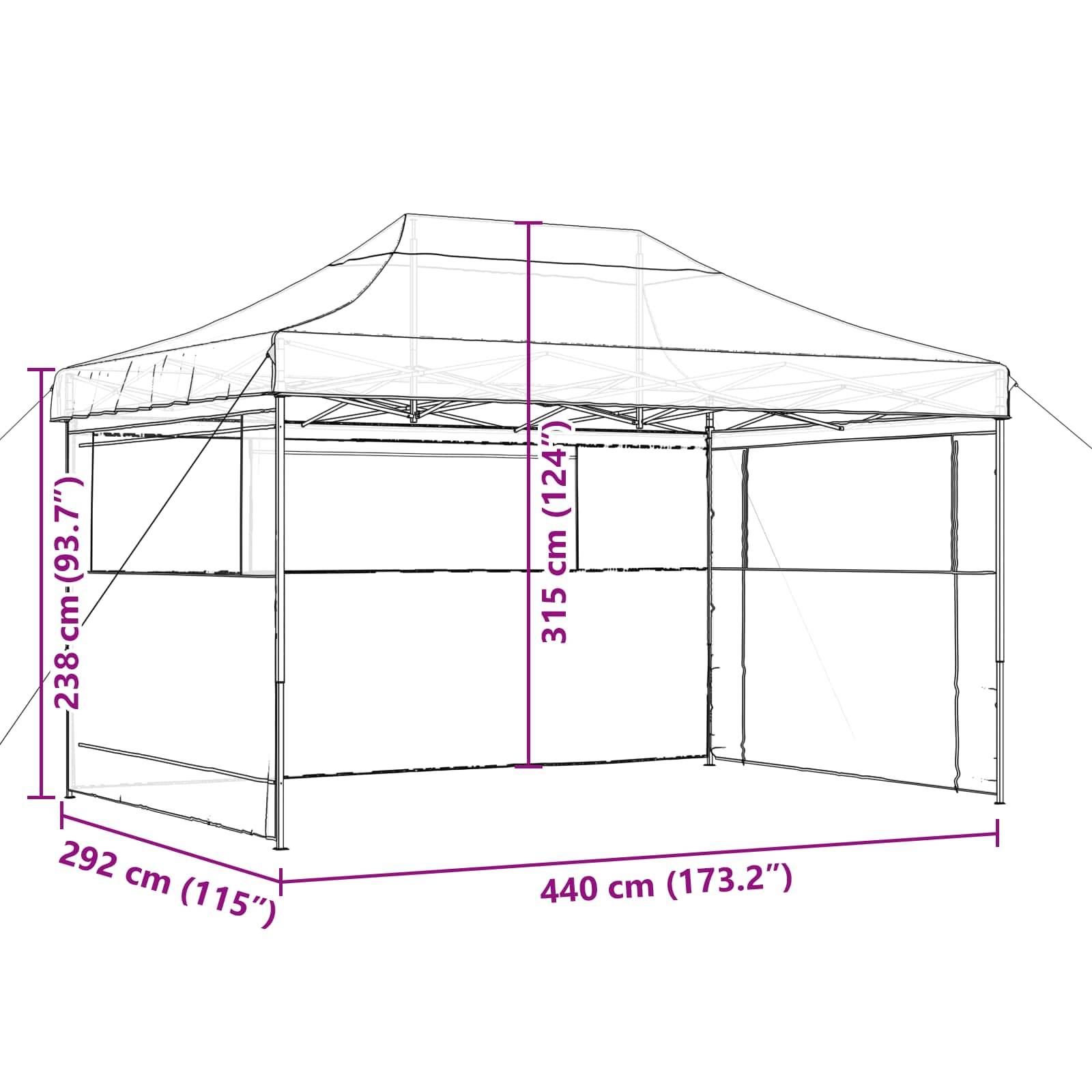 vidaXL Party-Zelt Beige 292 x 440 x 315 cm Oxford-Stoff