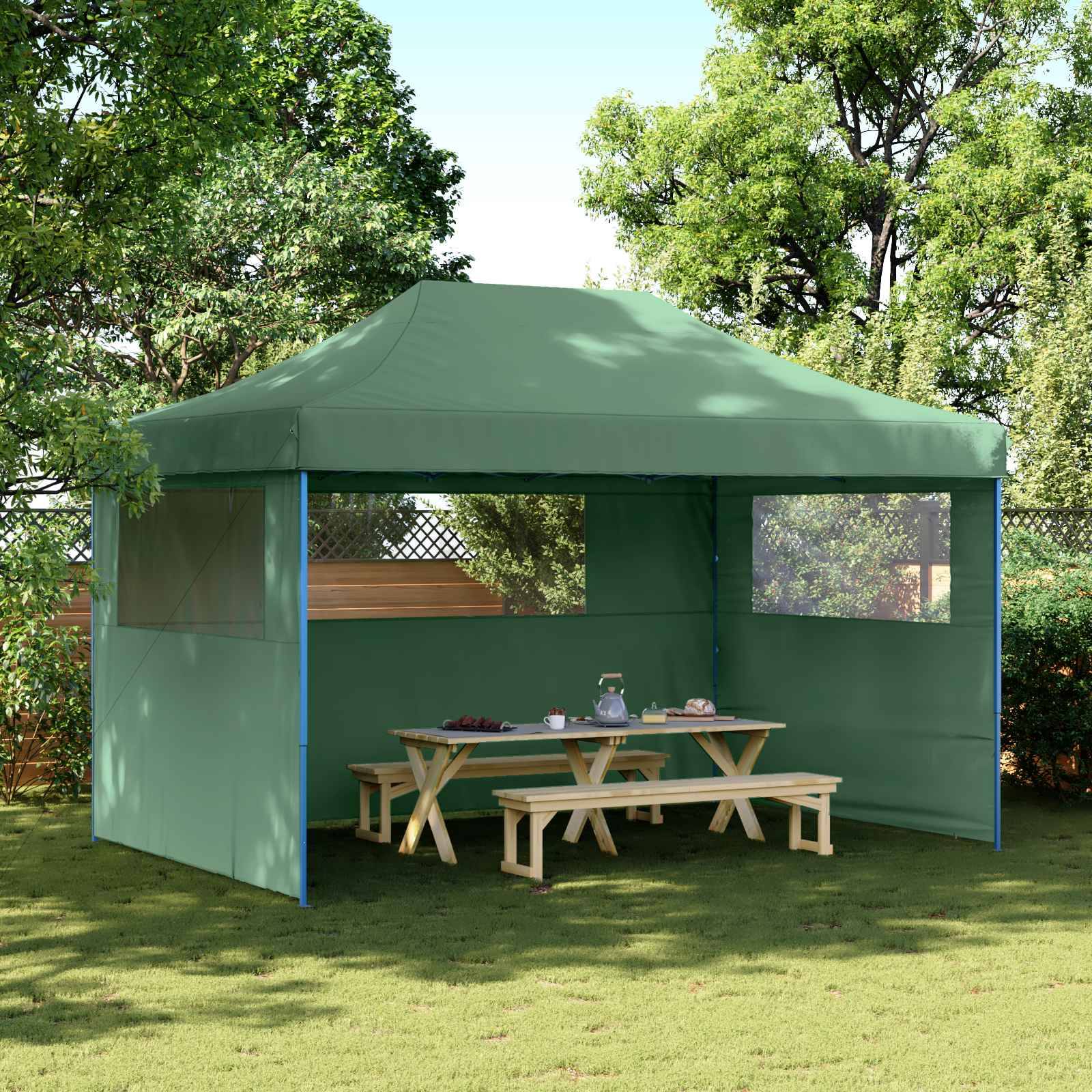 vidaXL Party-Zelt Grün 292 x 440 x 315 cm Oxford-Stoff