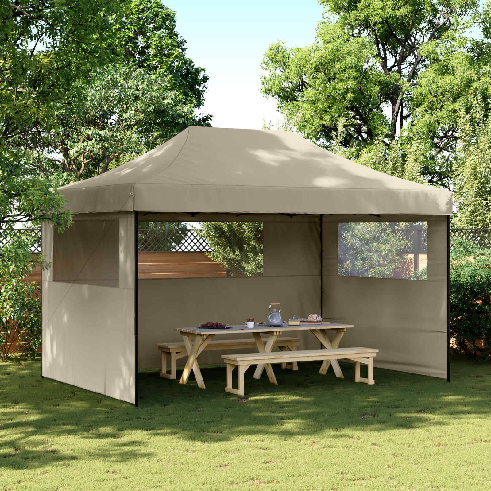 vidaXL Party-Zelt Taupe 292 x 440 x 315 cm Oxford-Stoff