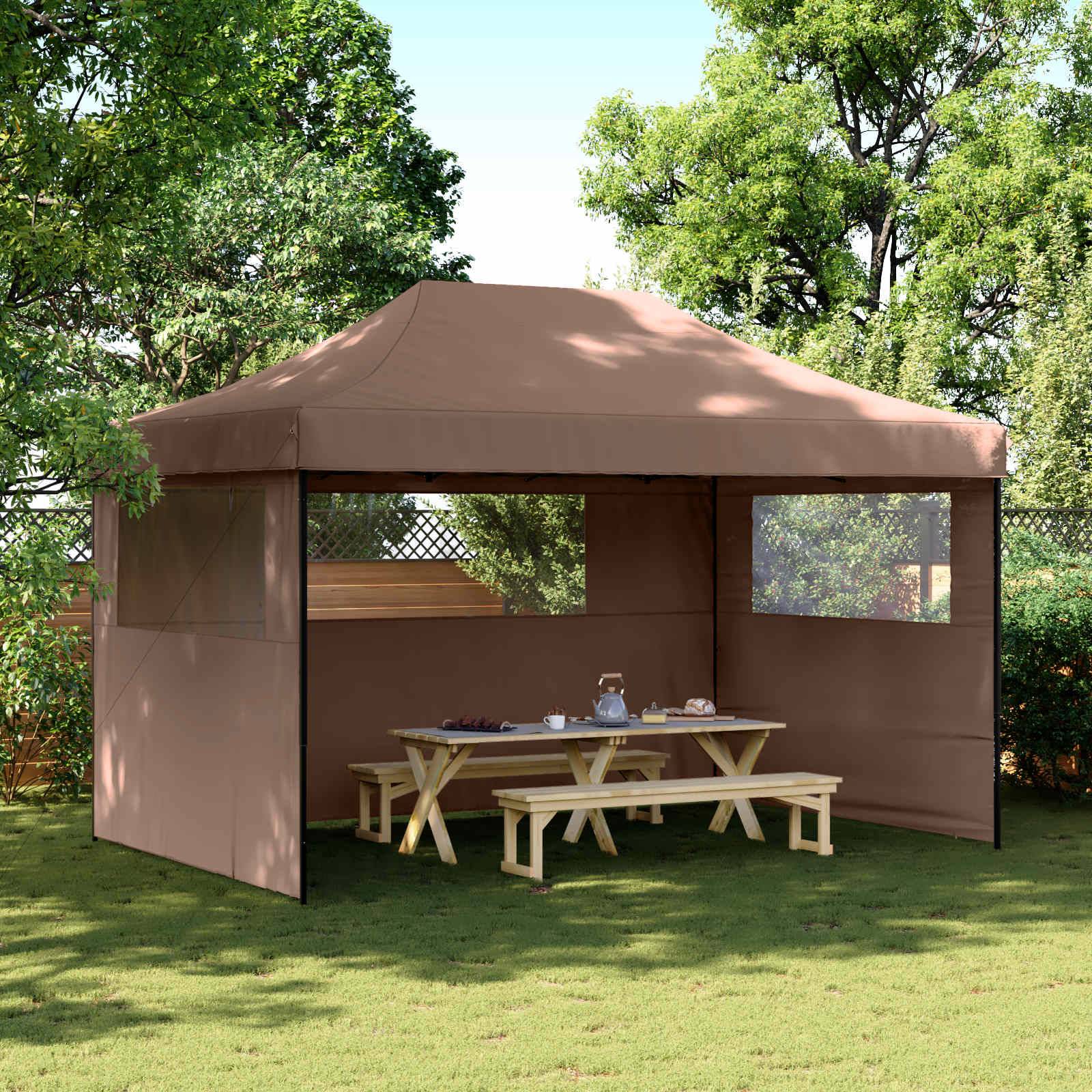 vidaXL Party-Zelt Braun 292 x 440 x 315 cm Oxford-Stoff
