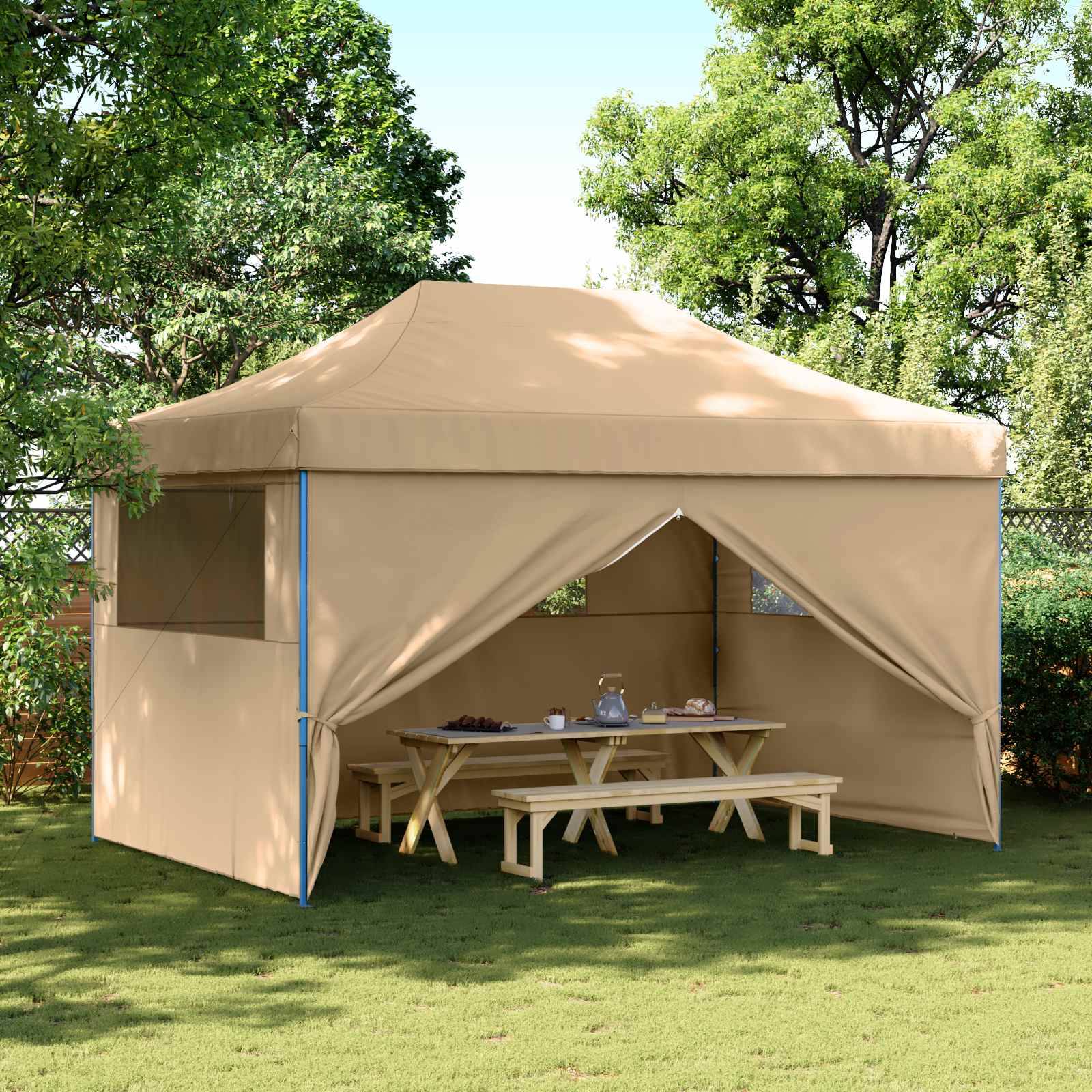 vidaXL Party-Zelt Beige 292 x 440 x 315 cm Oxford-Stoff